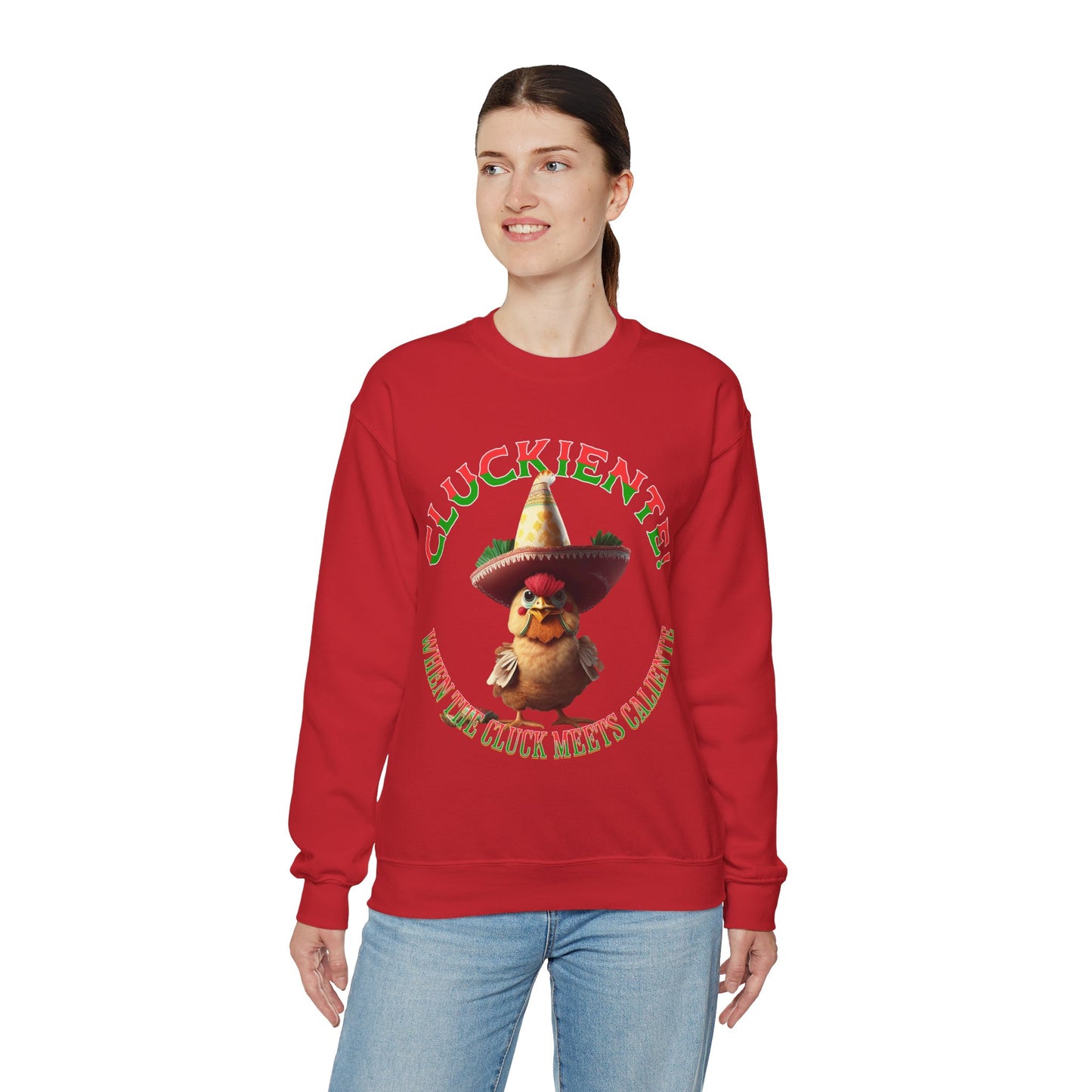 Cluckiente! When the cluck meets caliente - Unisex Heavy Blend™ Crewneck Sweatshirt
