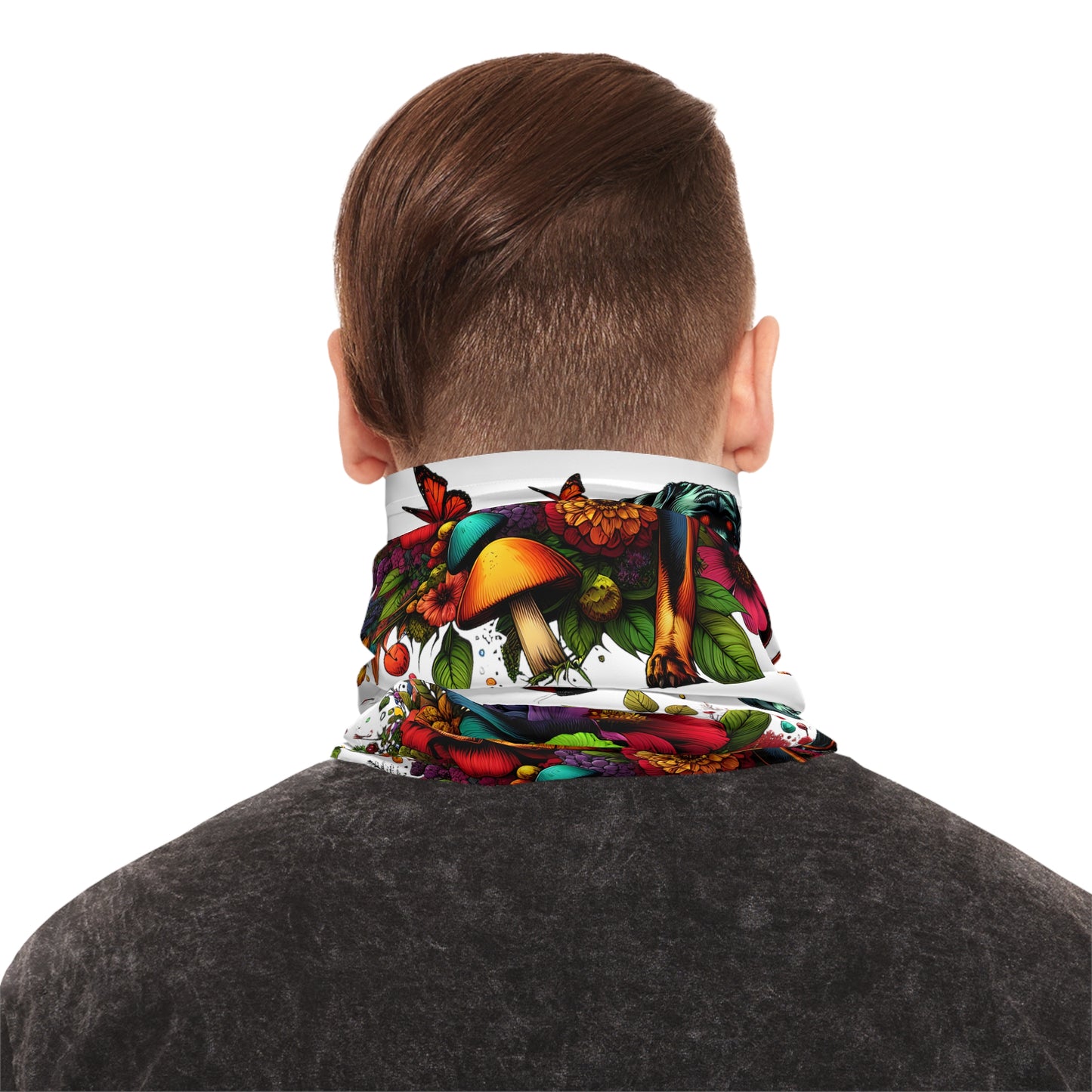 Botanical Rottweiler, Rottie dog - Lightweight Neck Gaiter