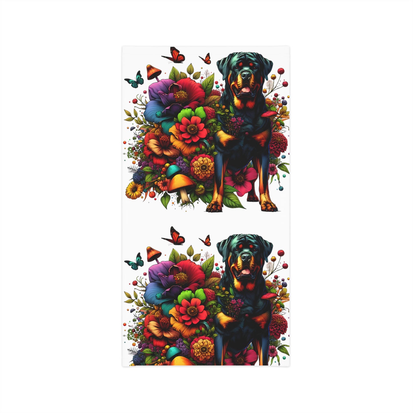 Botanical Rottweiler, Rottie dog - Lightweight Neck Gaiter