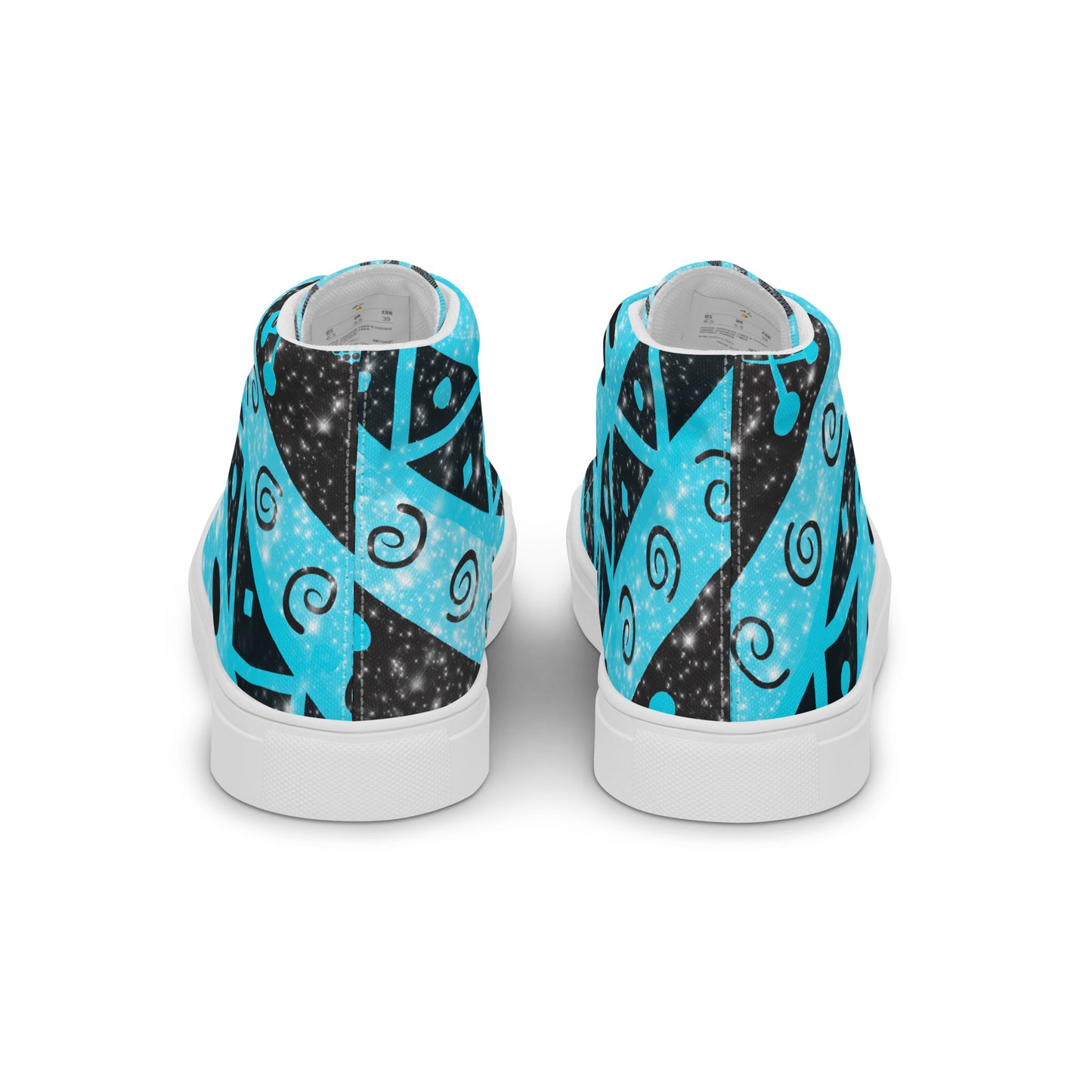 Geometry Abstraction Block Blue Men’s high top canvas shoes