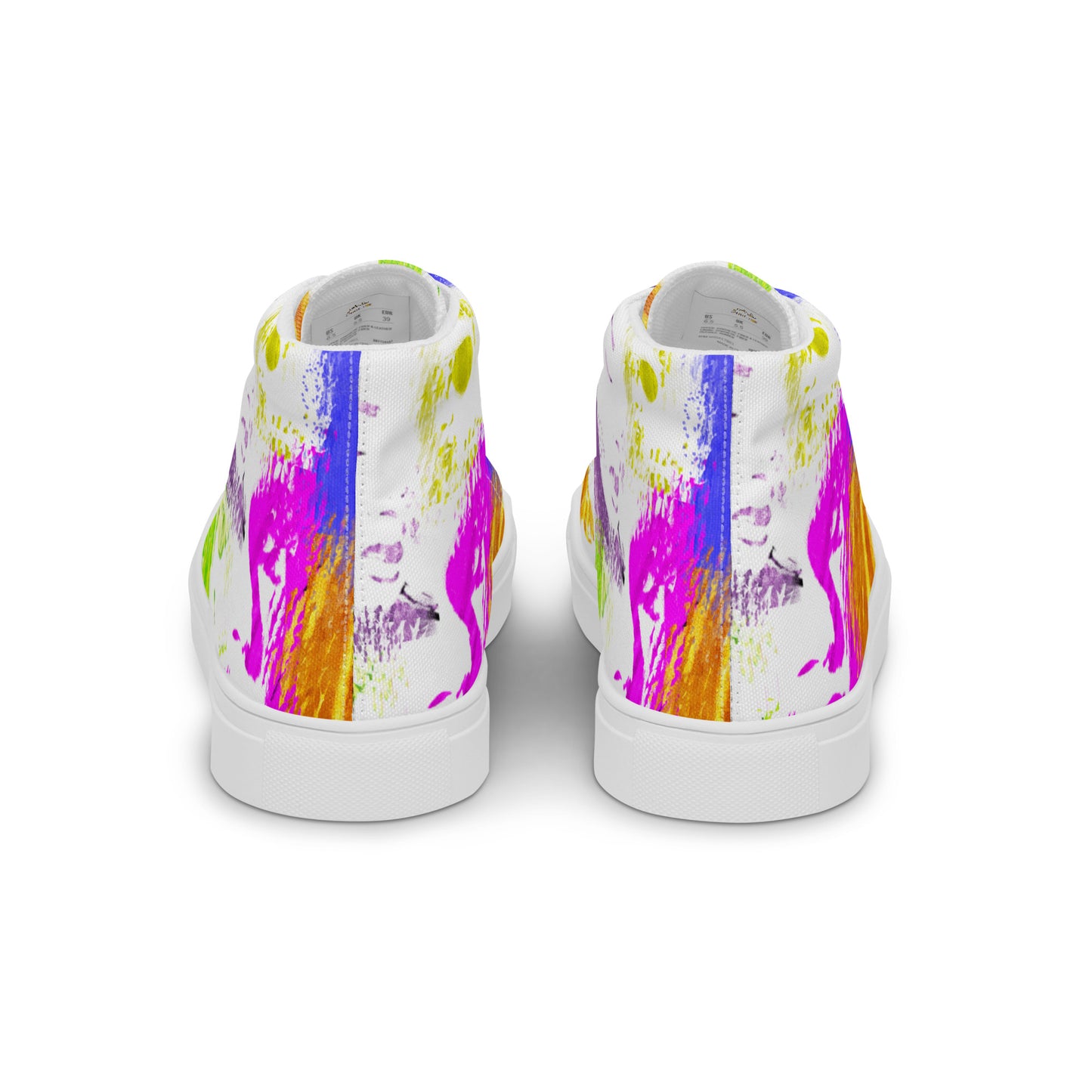 Pop-Art Bold Colorful Faces Men’s high top canvas shoes