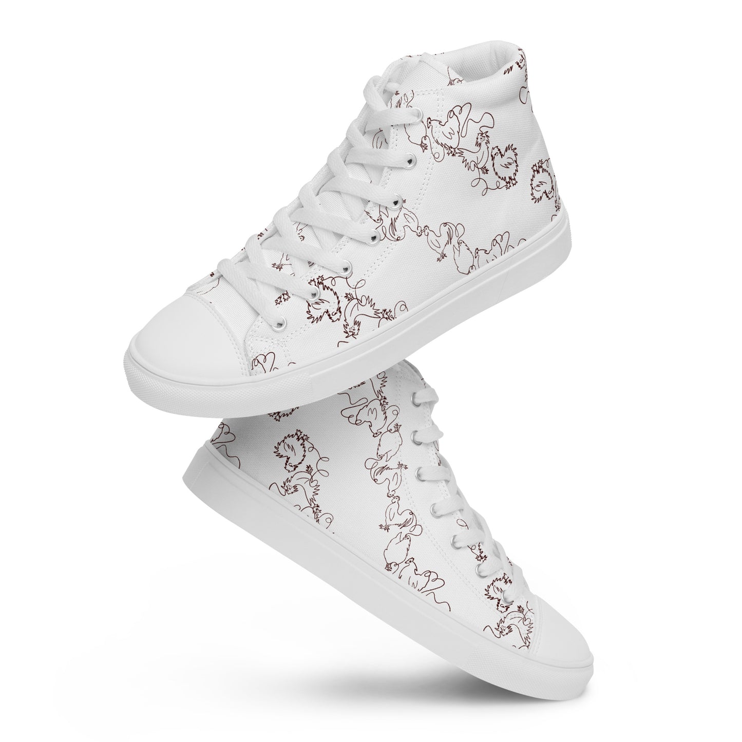 Chicken Minimalist Men’s high top canvas shoes