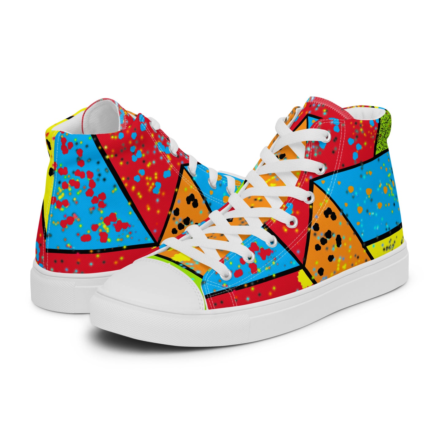 Geometric Colorful Shapes Men’s high top canvas shoes
