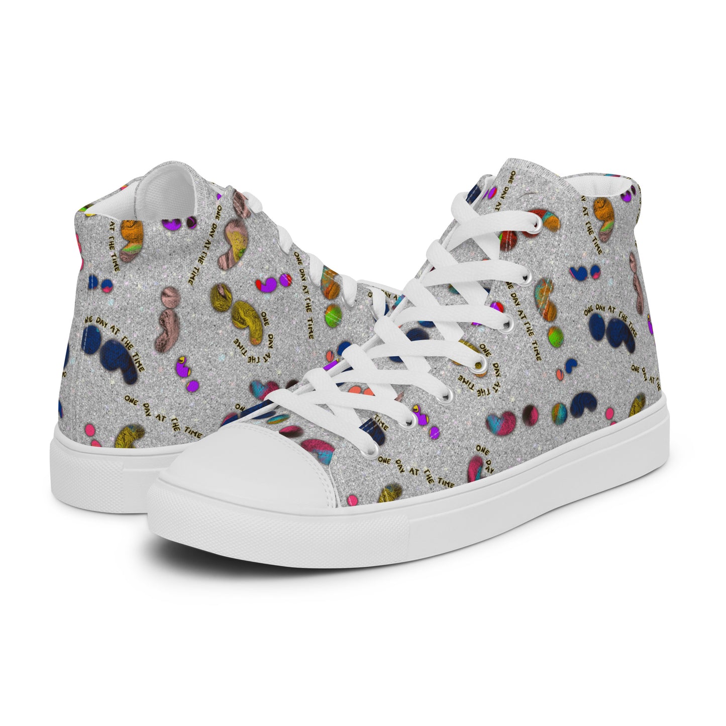 Semi-Colon One Day At The Time Men’s high top canvas shoes