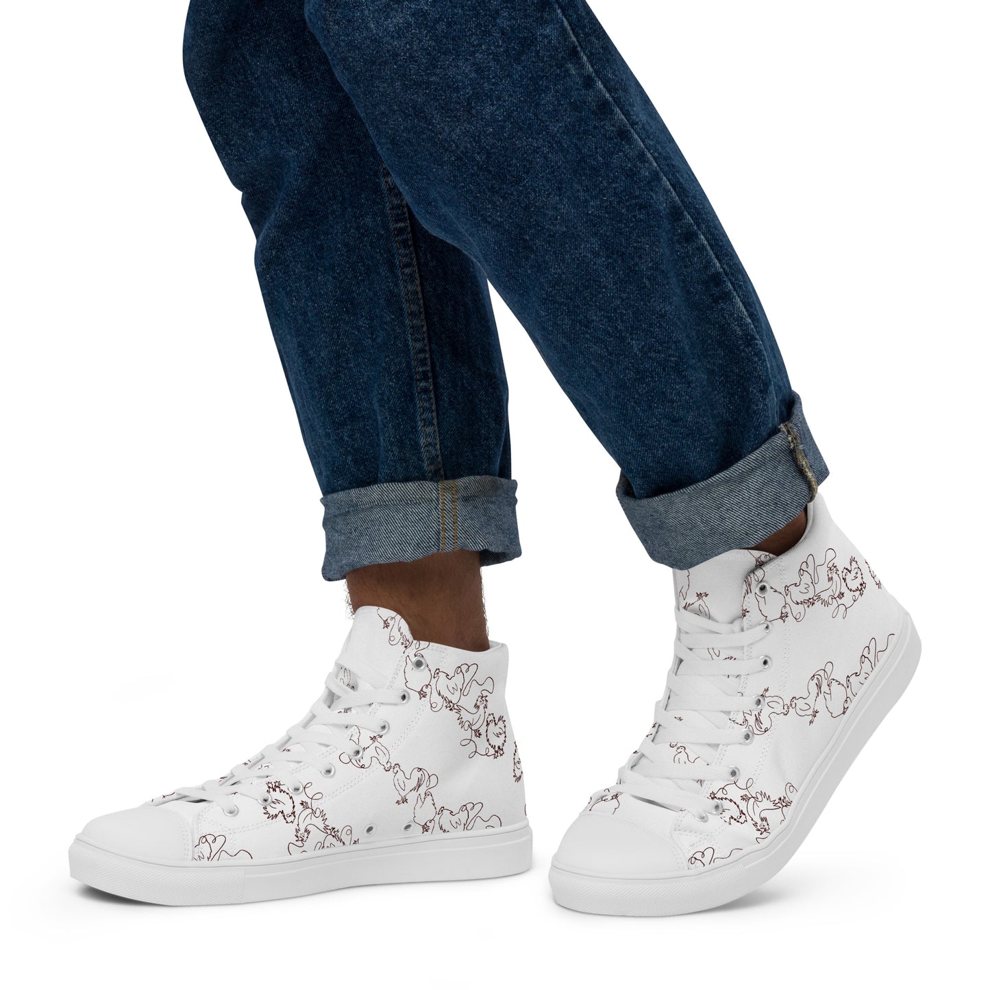 Chicken Minimalist Men’s high top canvas shoes