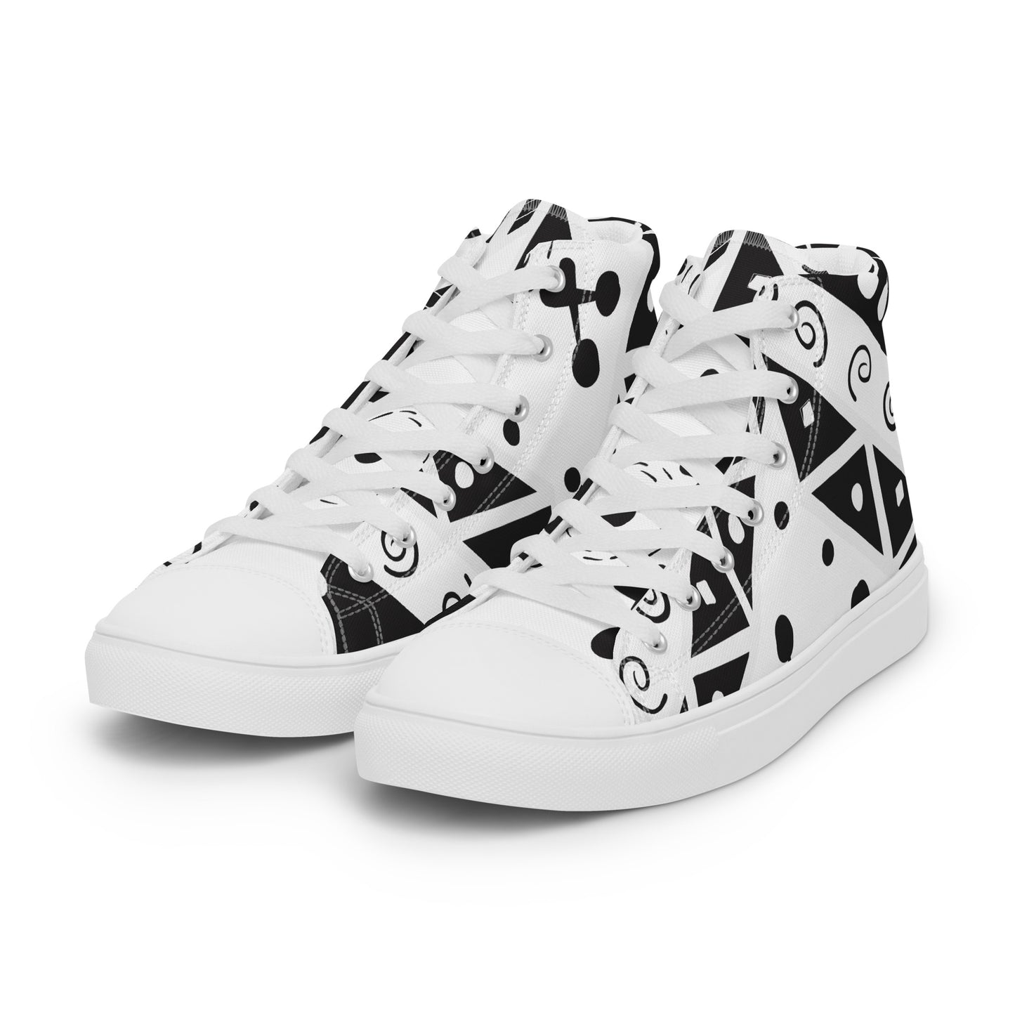 Geometry Abstraction Block Men’s high top canvas shoes