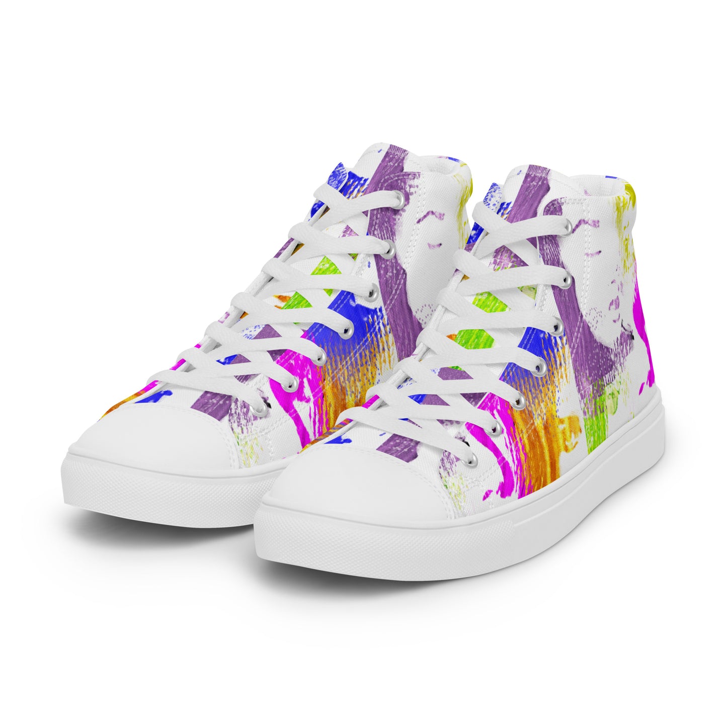 Pop-Art Bold Colorful Faces Men’s high top canvas shoes