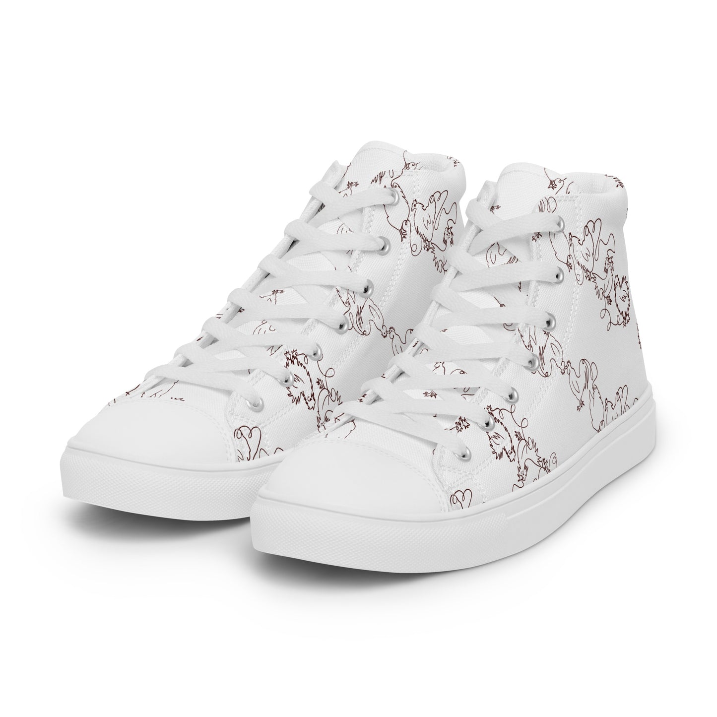 Chicken Minimalist Men’s high top canvas shoes