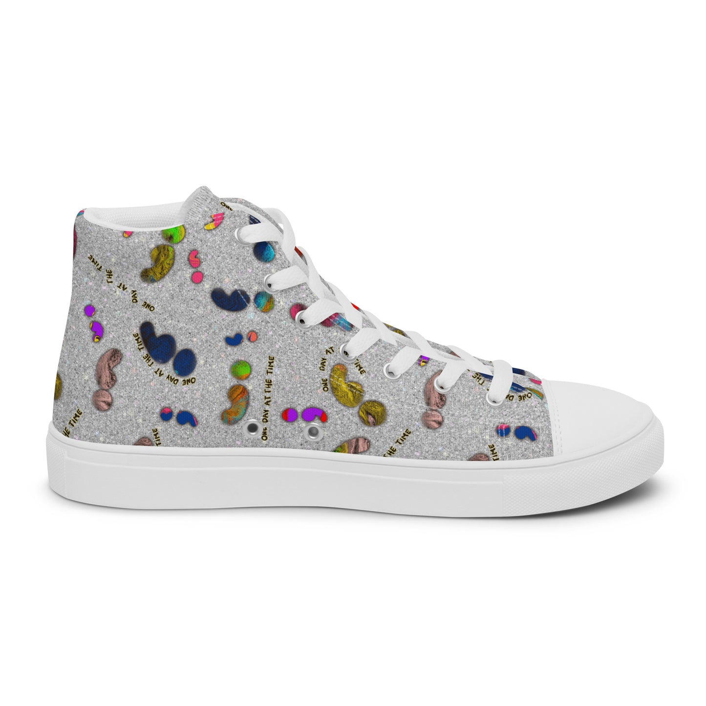 Semi-Colon One Day At The Time Men’s high top canvas shoes