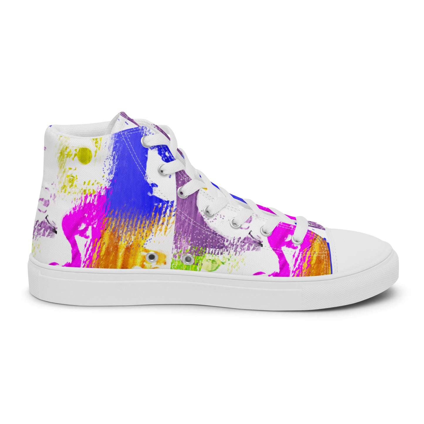 Pop-Art Bold Colorful Faces Men’s high top canvas shoes