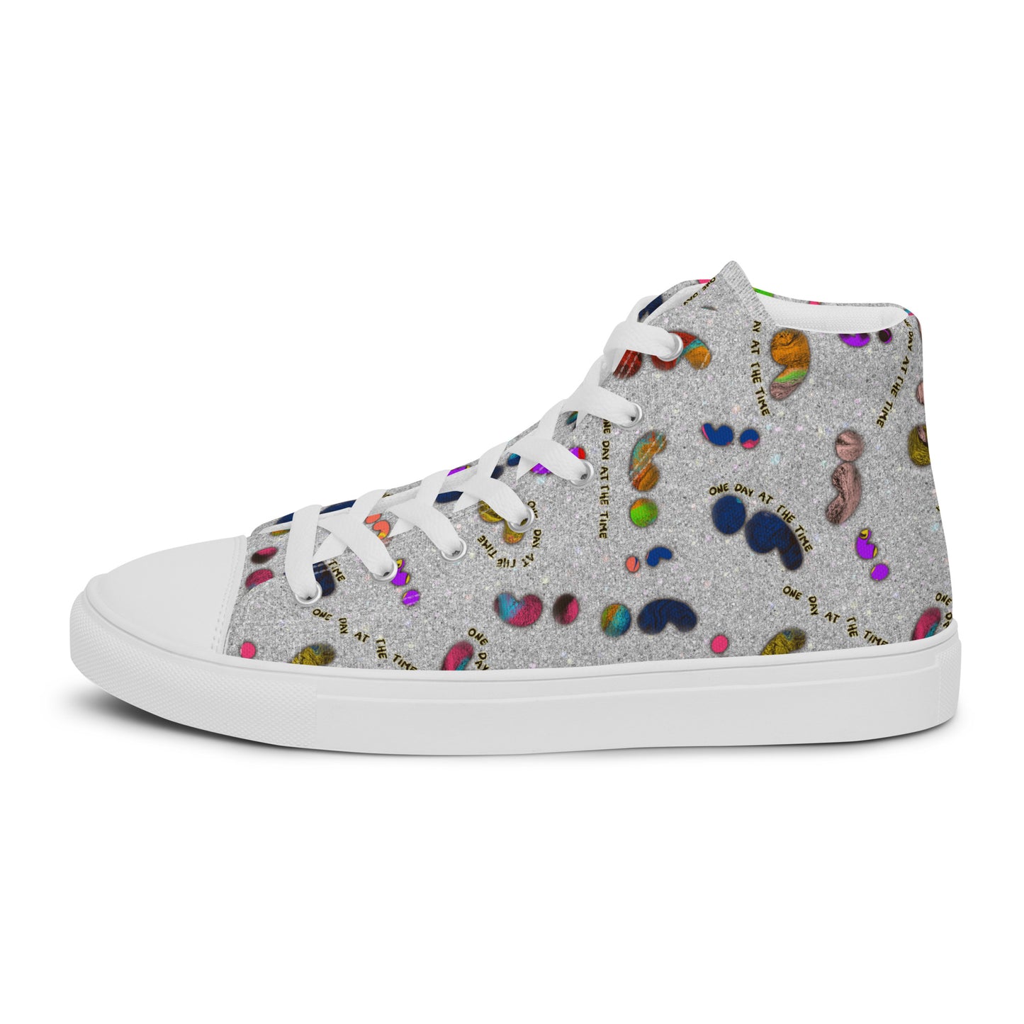 Semi-Colon One Day At The Time Men’s high top canvas shoes