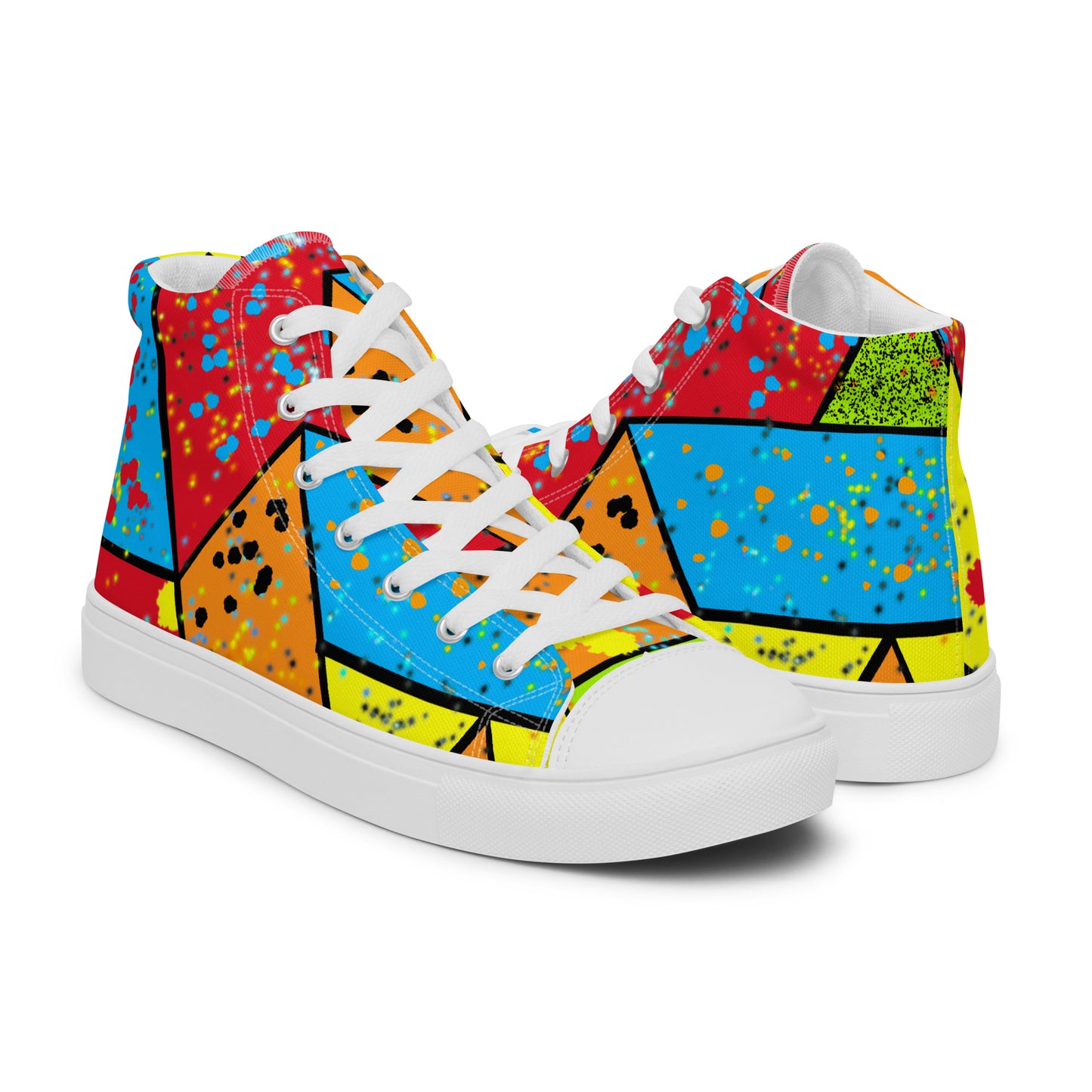 Geometric Colorful Shapes Men’s high top canvas shoes