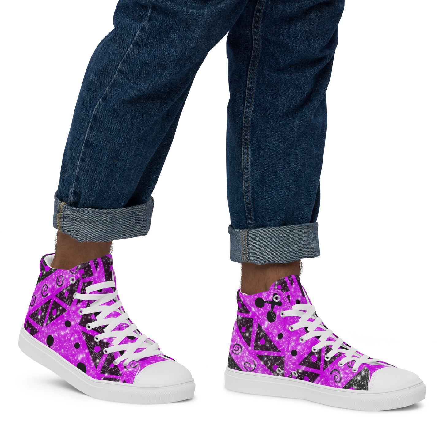 Geometry Abstract Block Men’s high top canvas shoes