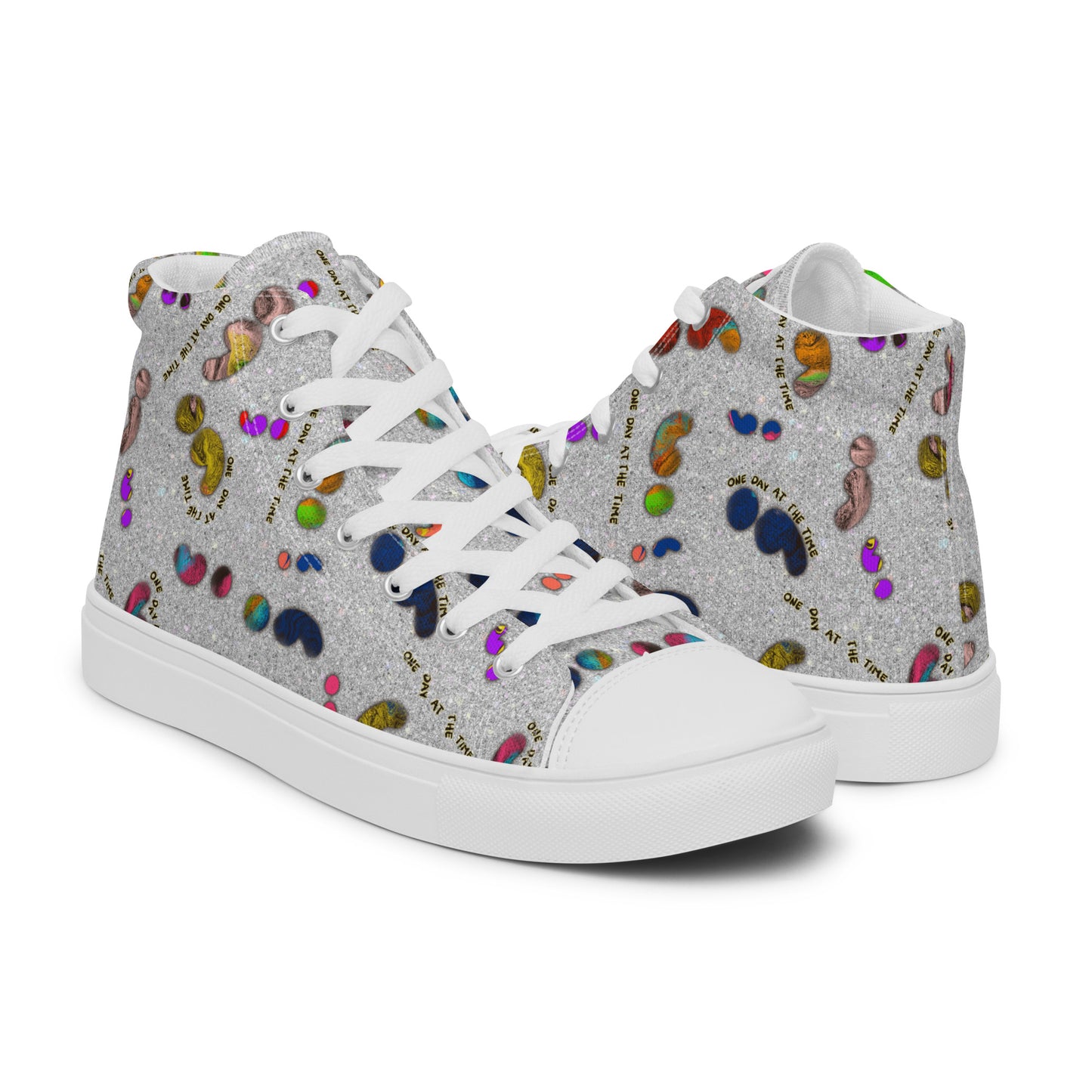 Semi-Colon One Day At The Time Men’s high top canvas shoes