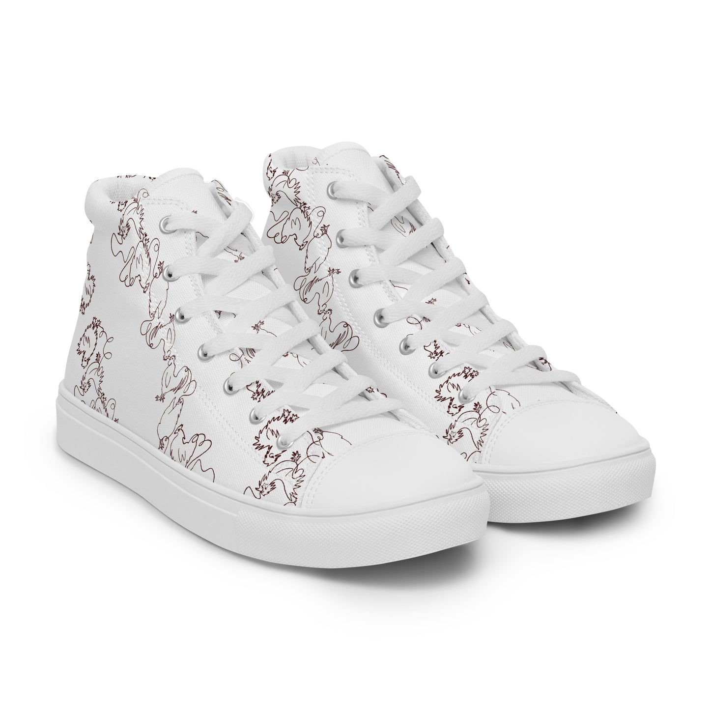 Chicken Minimalist Men’s high top canvas shoes