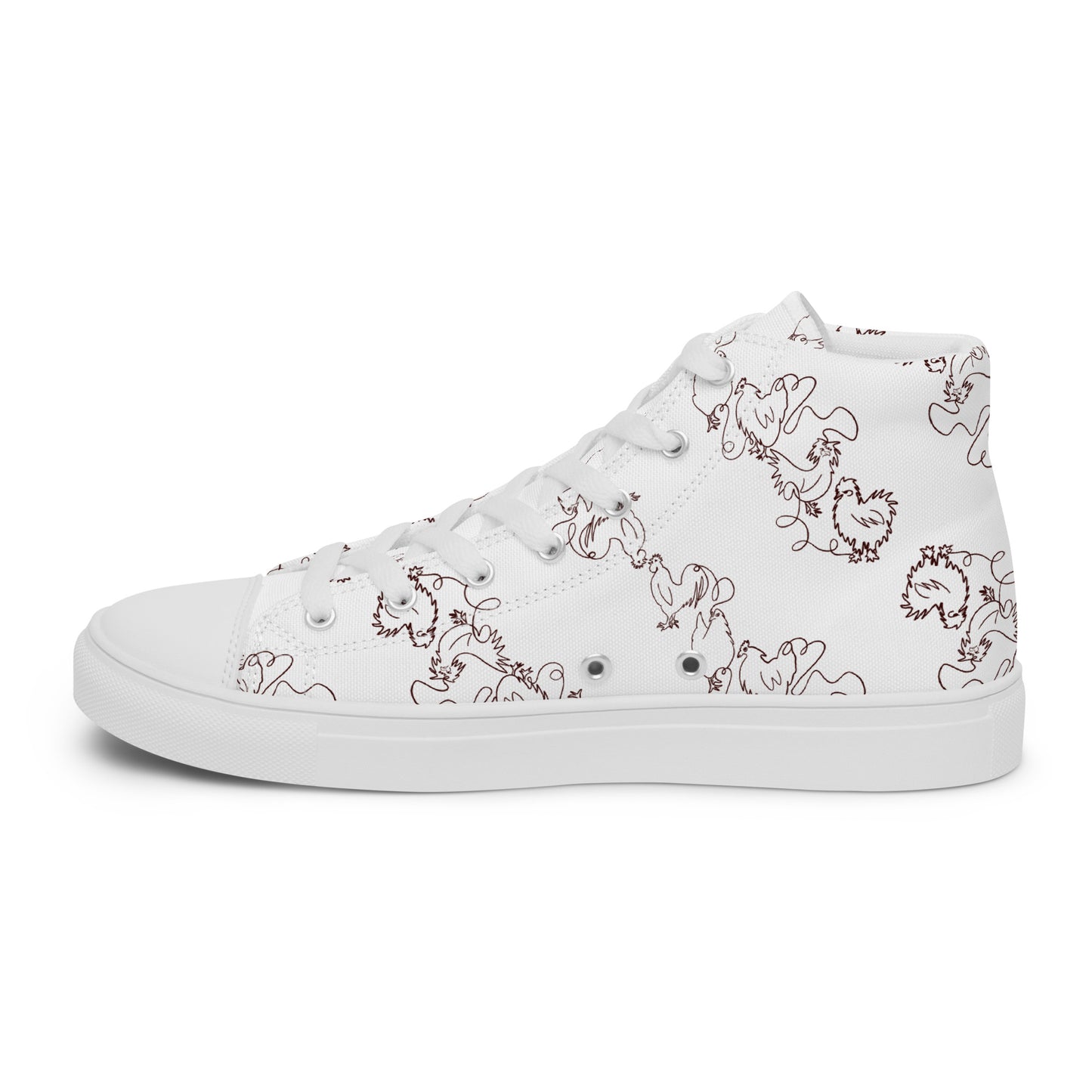 Chicken Minimalist Men’s high top canvas shoes