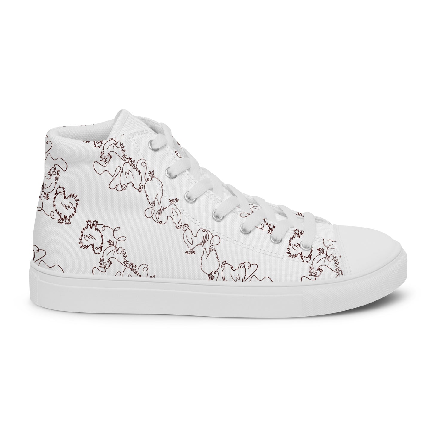 Chicken Minimalist Men’s high top canvas shoes