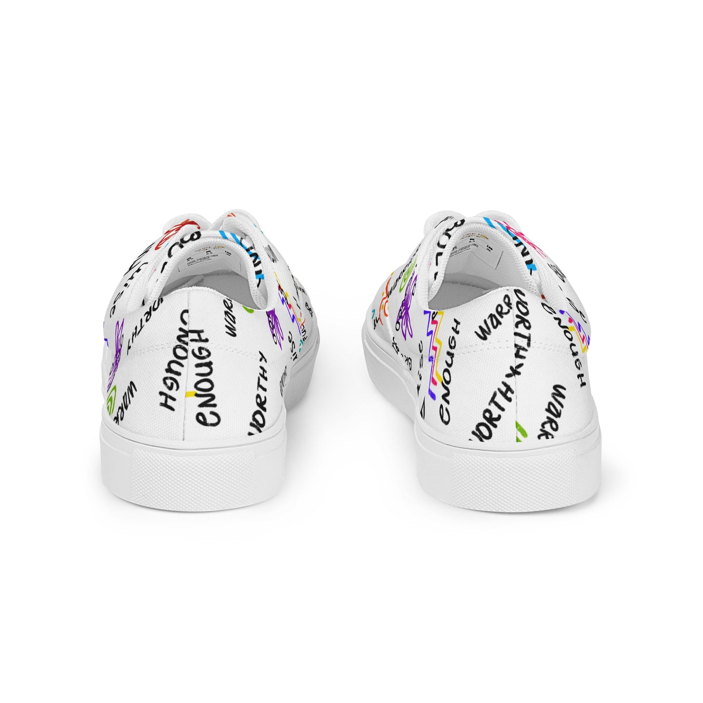 I Am Who I Am Worthy Loved Different Men’s lace-up canvas shoes
