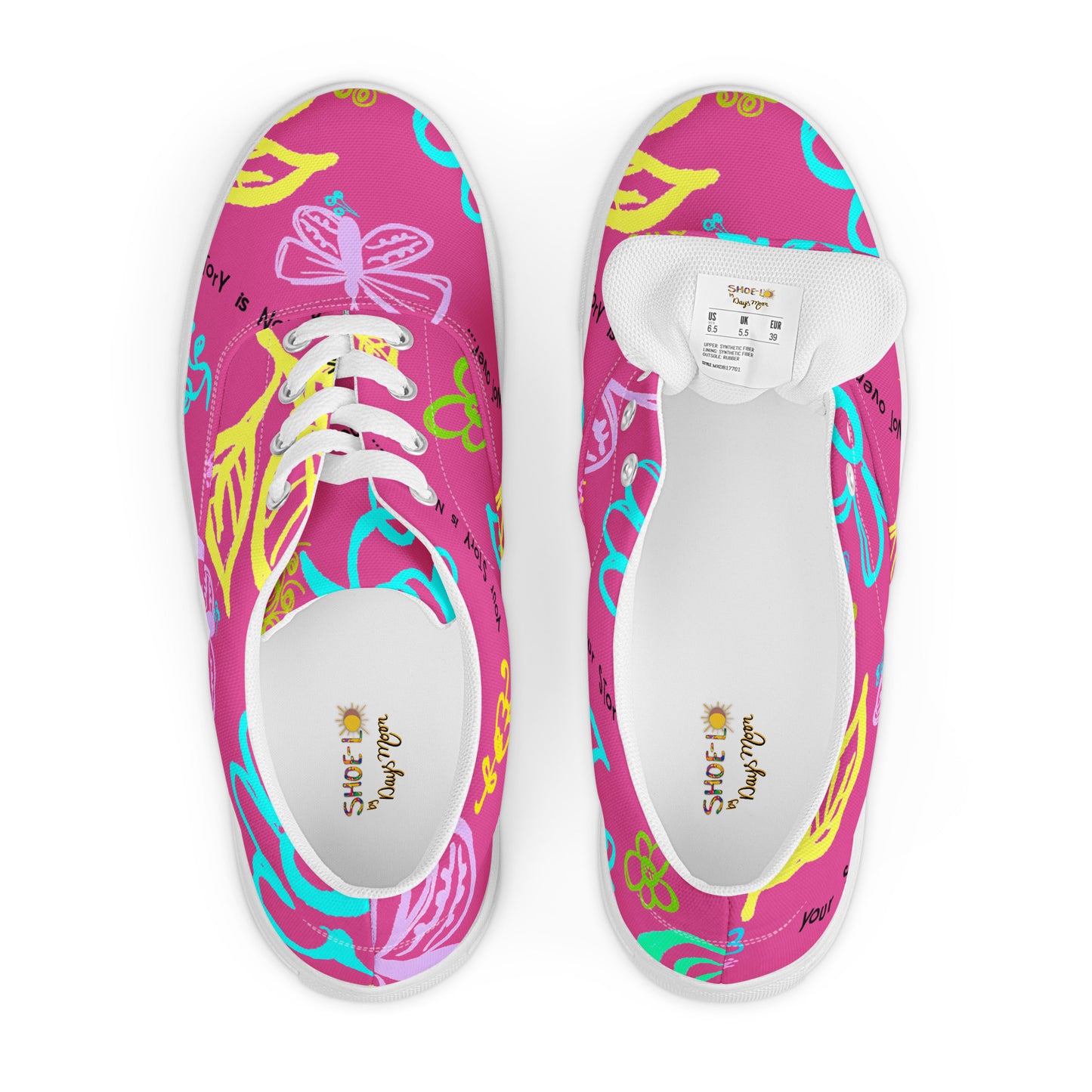 One Day At The Time Pink Men’s lace-up canvas shoes