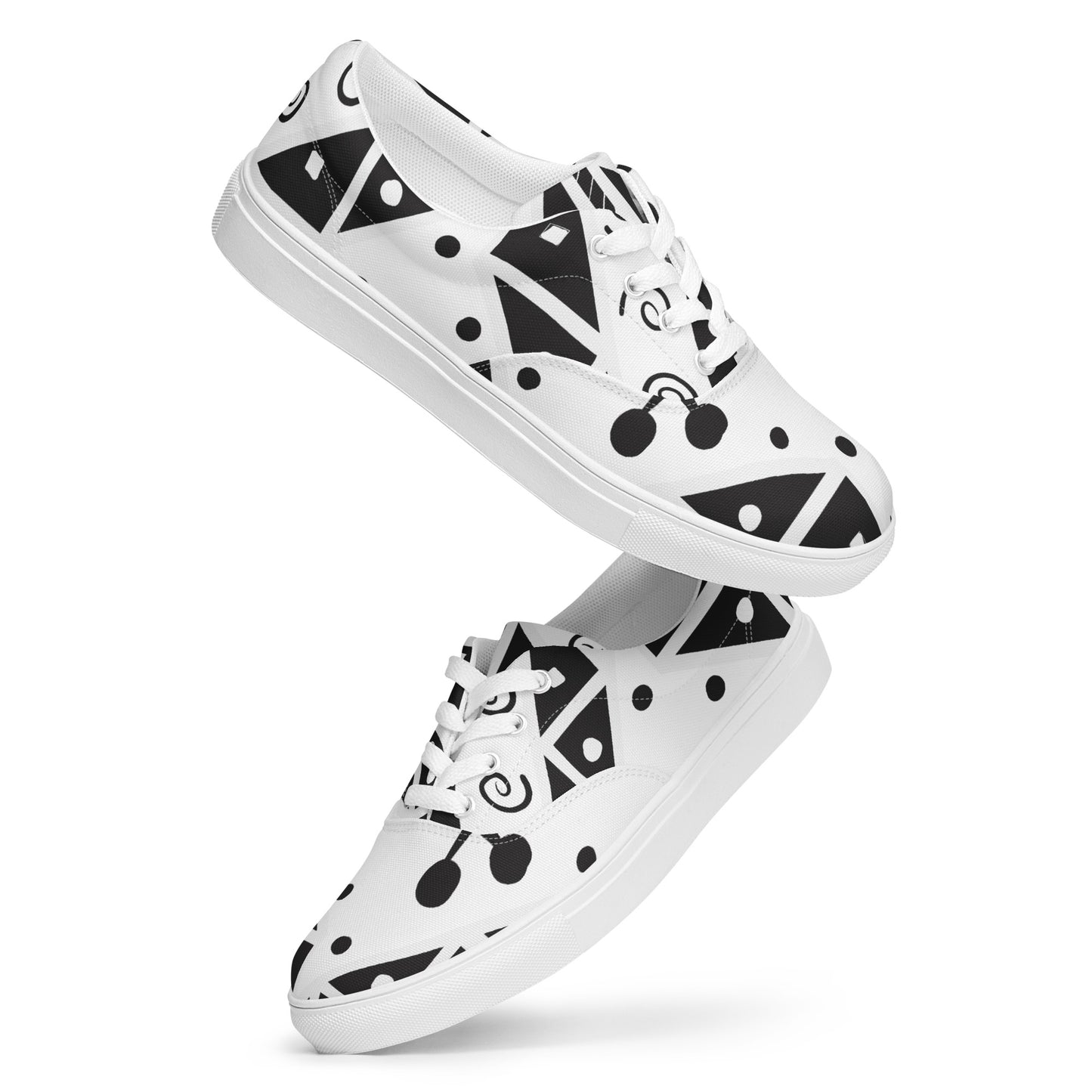 Geometry Abstraction Block Men’s lace-up canvas shoes
