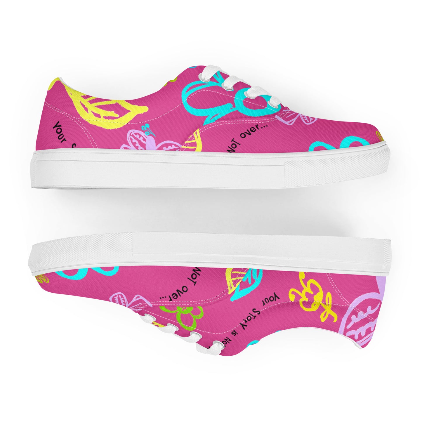 One Day At The Time Pink Men’s lace-up canvas shoes
