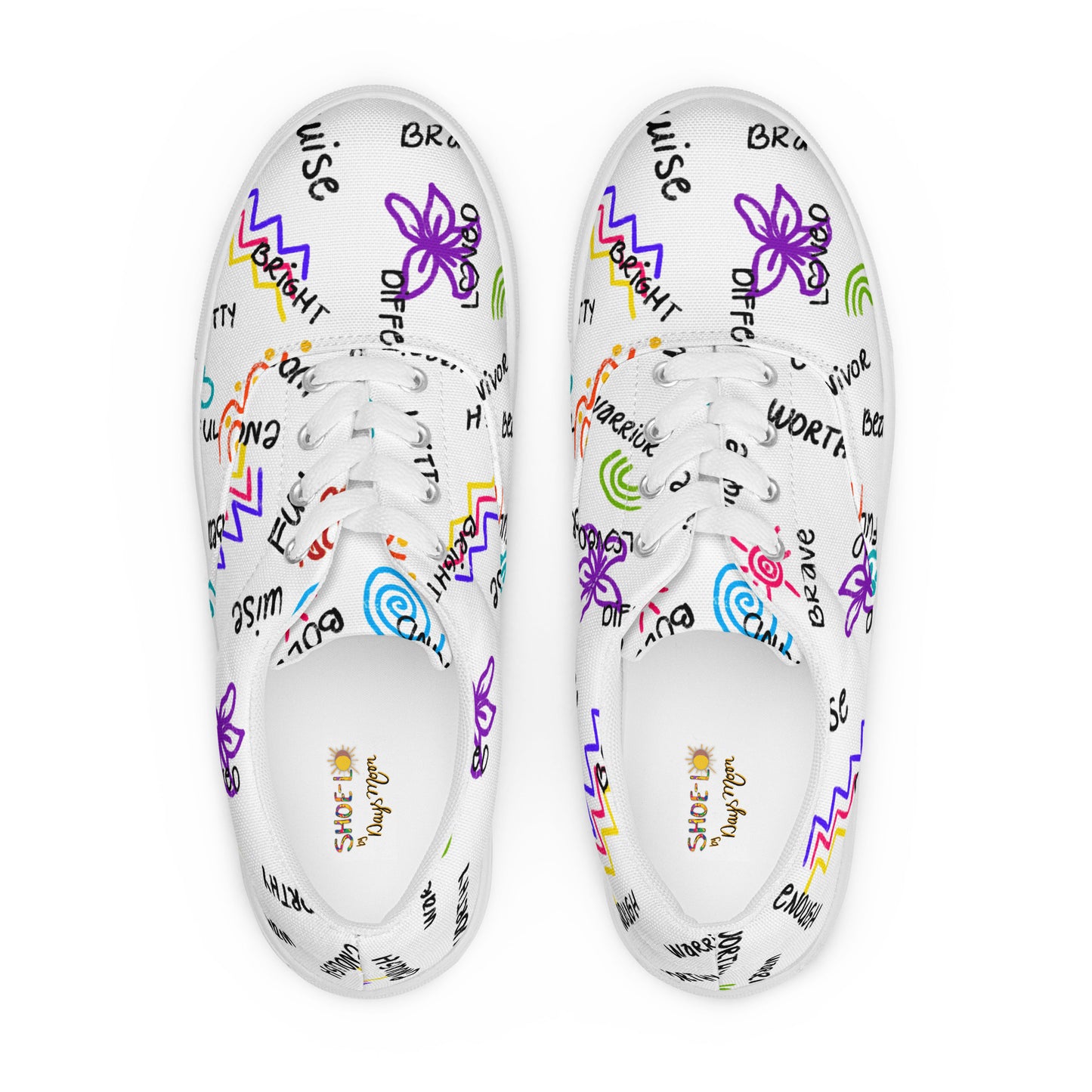 I Am Who I Am Worthy Loved Different Men’s lace-up canvas shoes