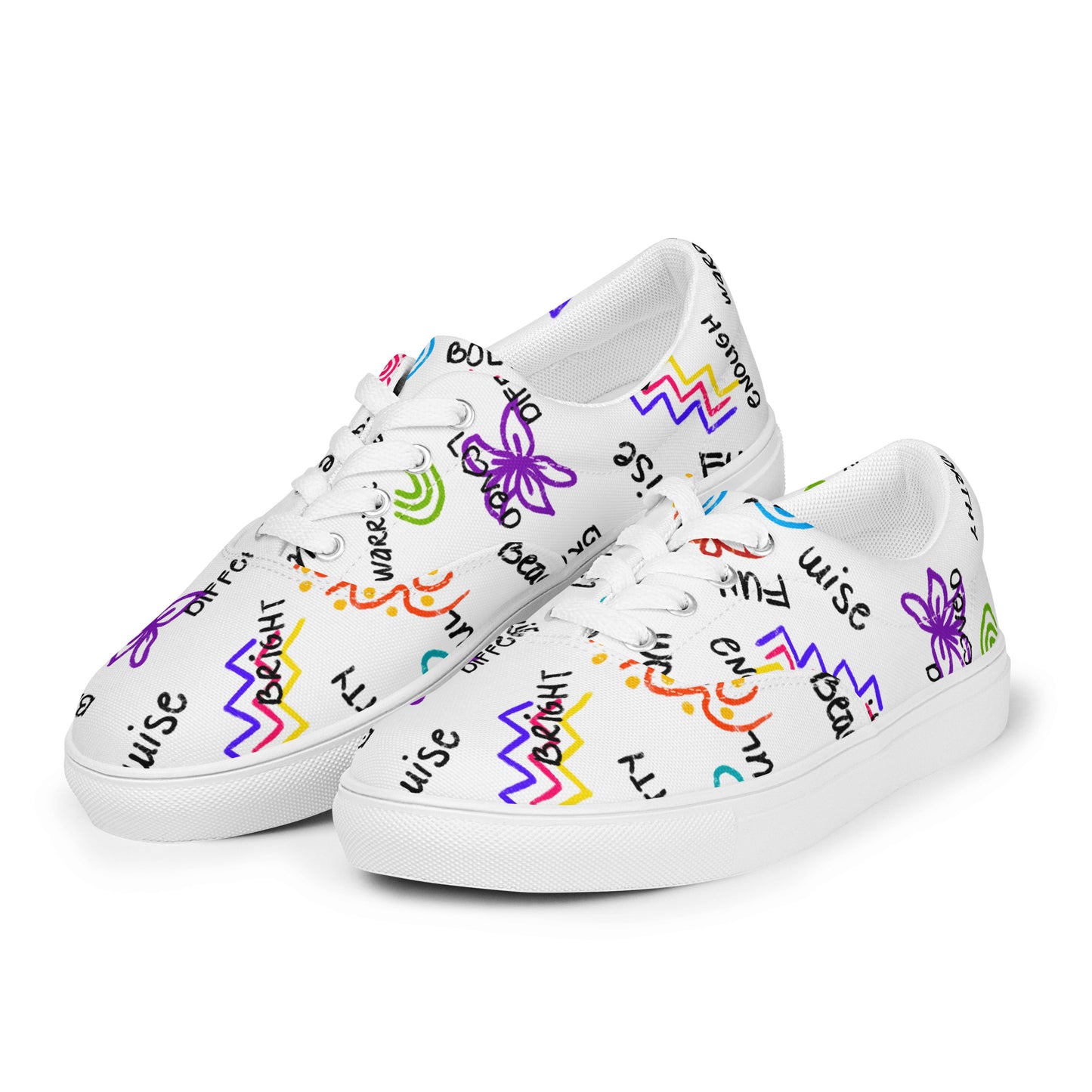 I Am Who I Am Worthy Loved Different Men’s lace-up canvas shoes