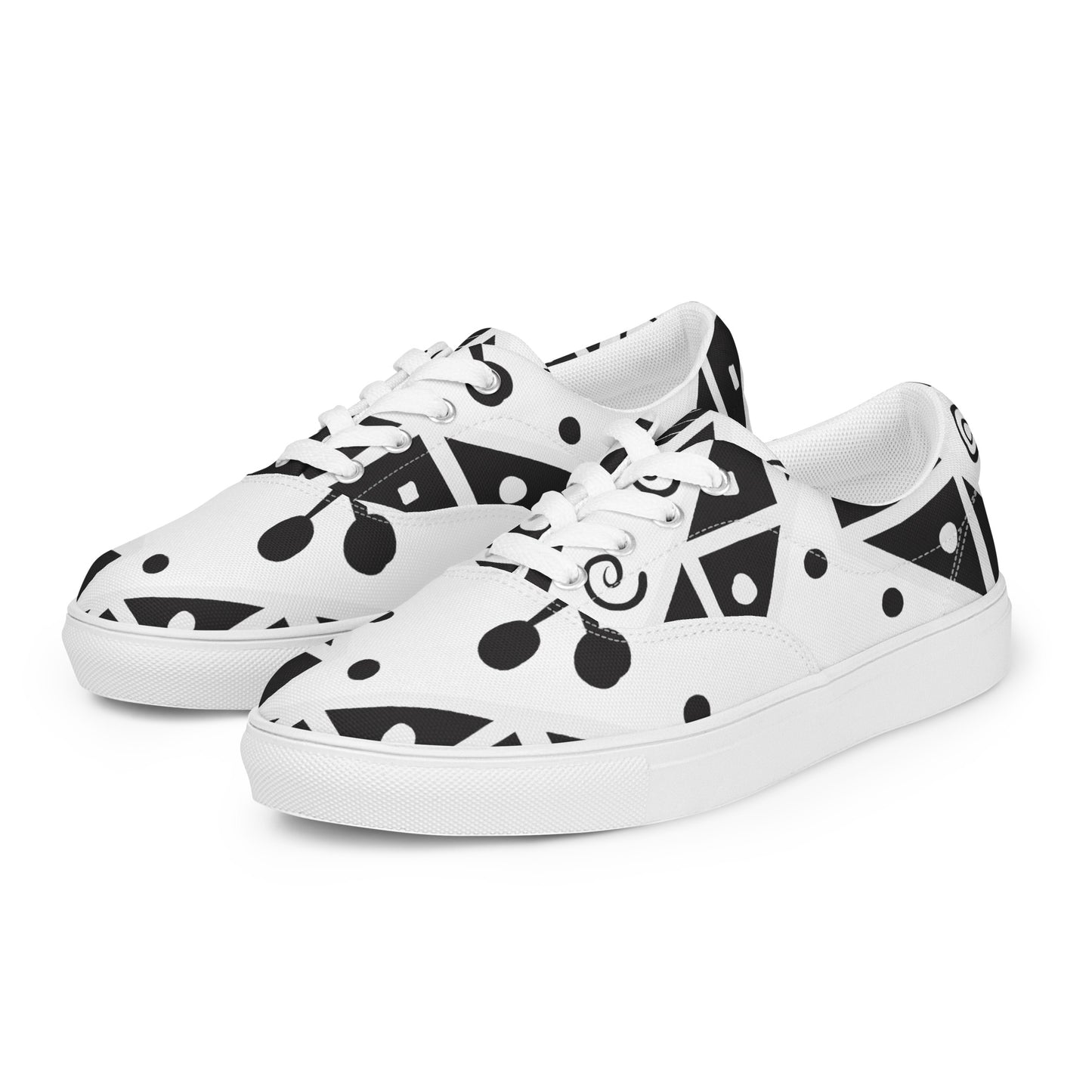 Geometry Abstraction Block Men’s lace-up canvas shoes