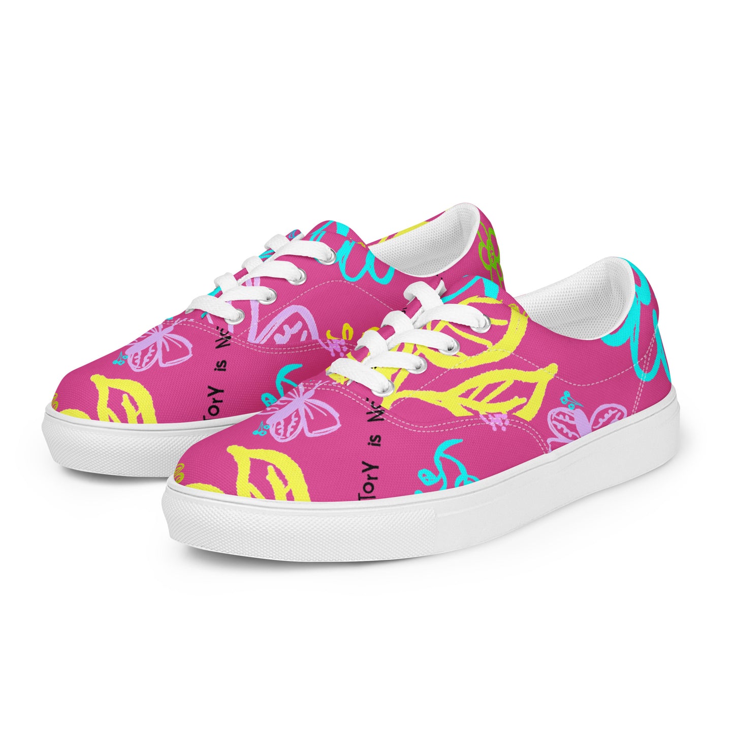 One Day At The Time Pink Men’s lace-up canvas shoes