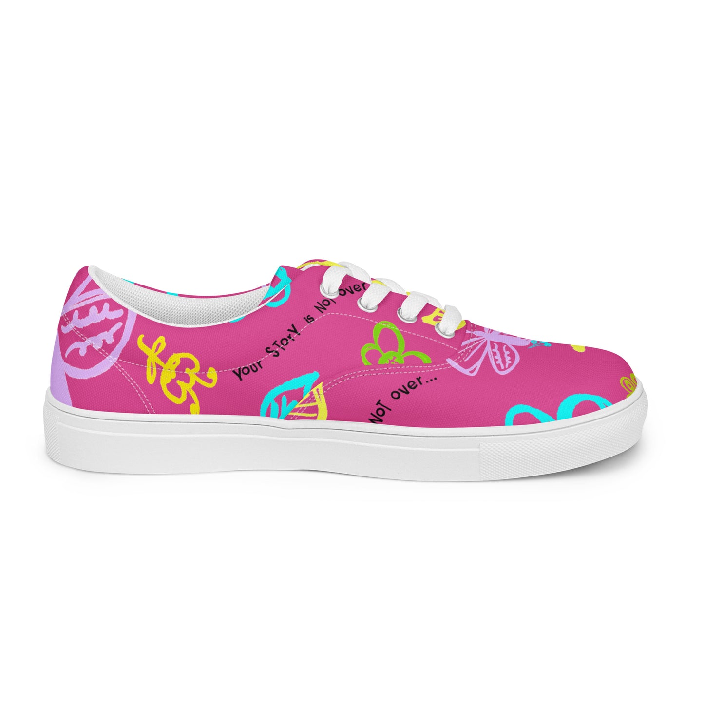 One Day At The Time Pink Men’s lace-up canvas shoes