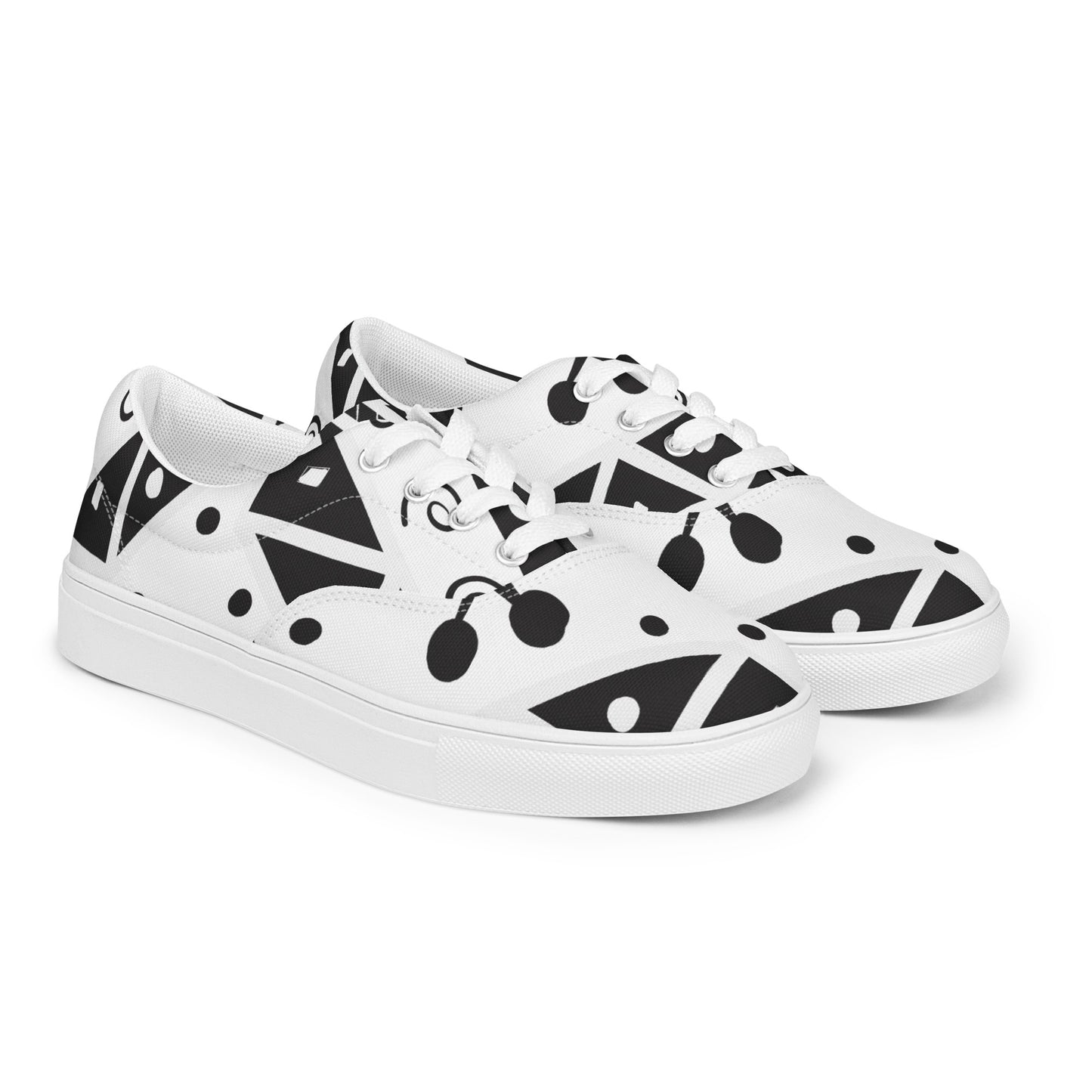 Geometry Abstraction Block Men’s lace-up canvas shoes