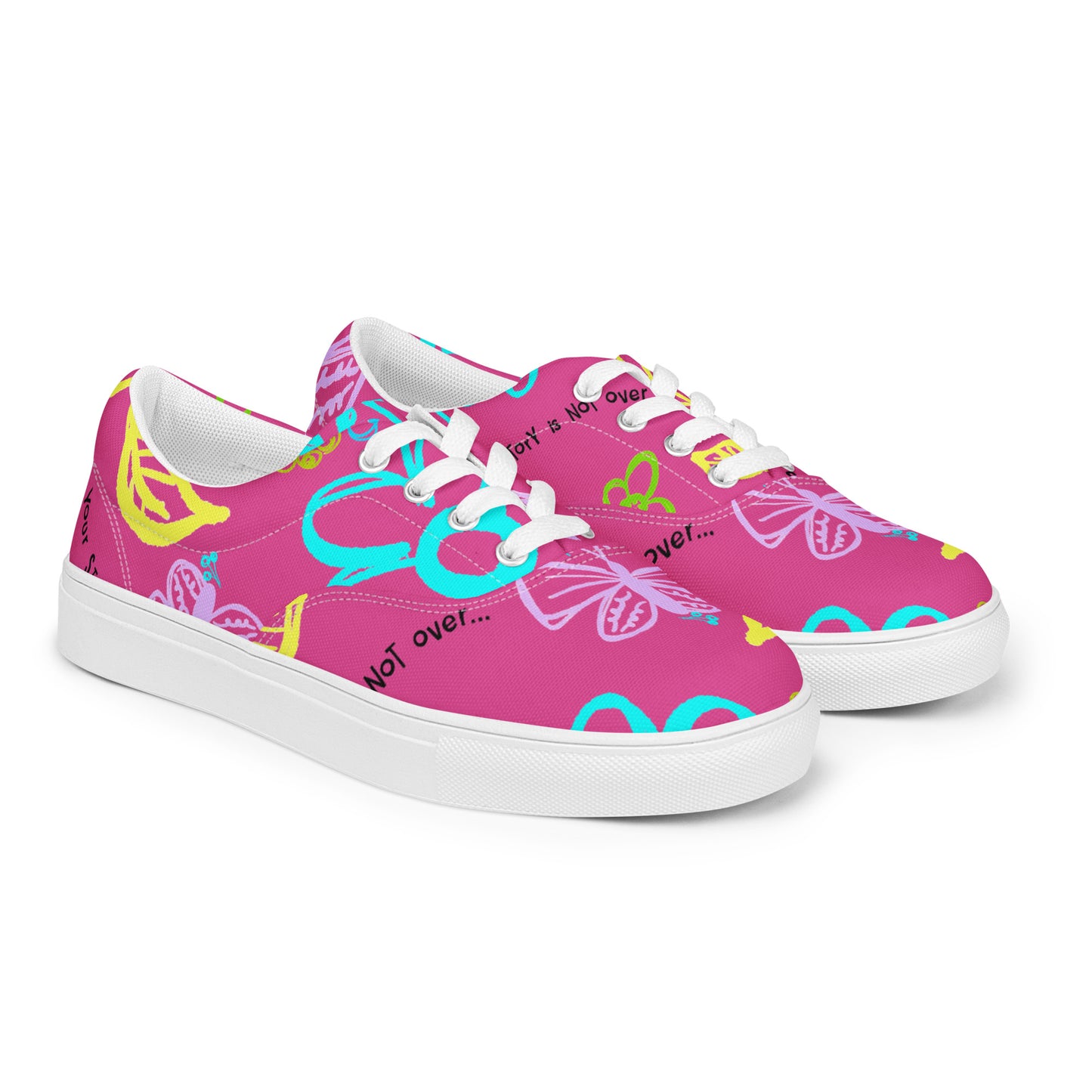 One Day At The Time Pink Men’s lace-up canvas shoes