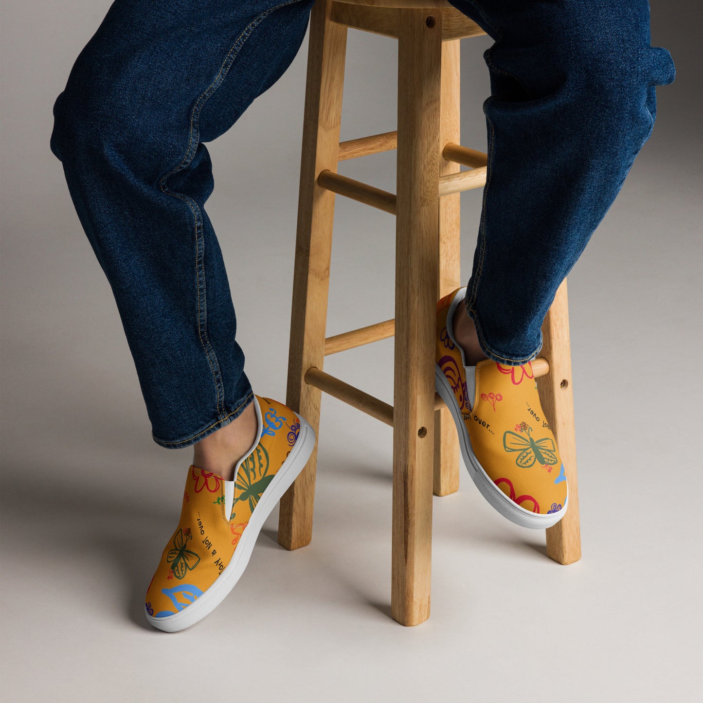 Your Story Is Not Over Yellow Men’s slip-on canvas shoes
