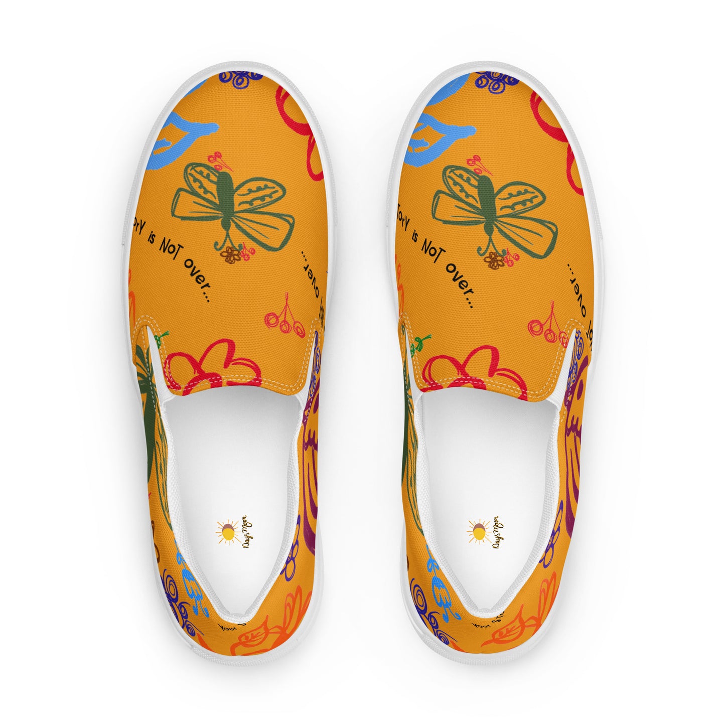 Your Story Is Not Over Yellow Men’s slip-on canvas shoes