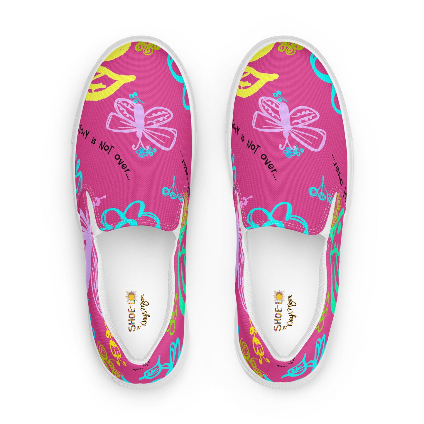 One Day At The Time Pink Men’s slip-on canvas shoes