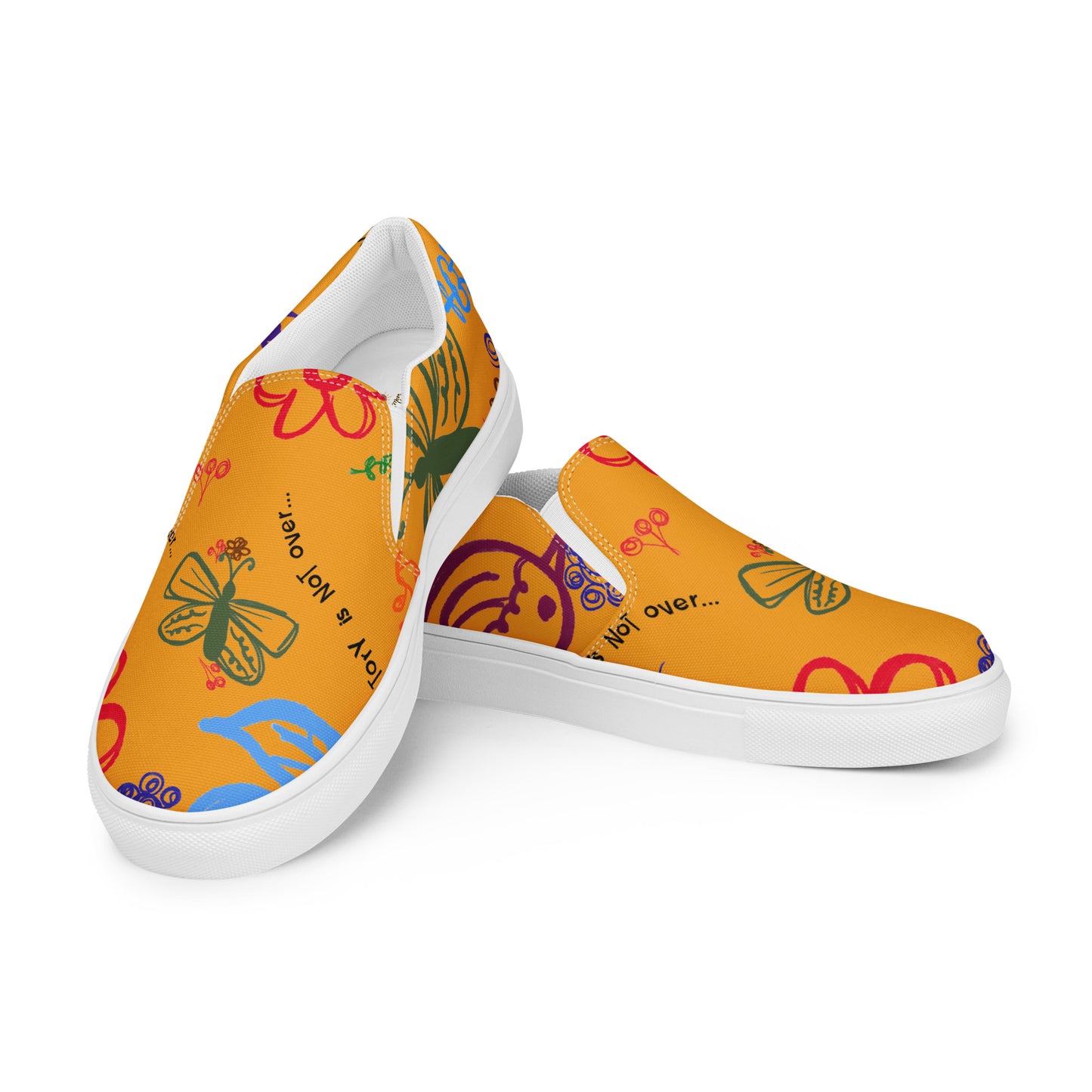Your Story Is Not Over Yellow Men’s slip-on canvas shoes