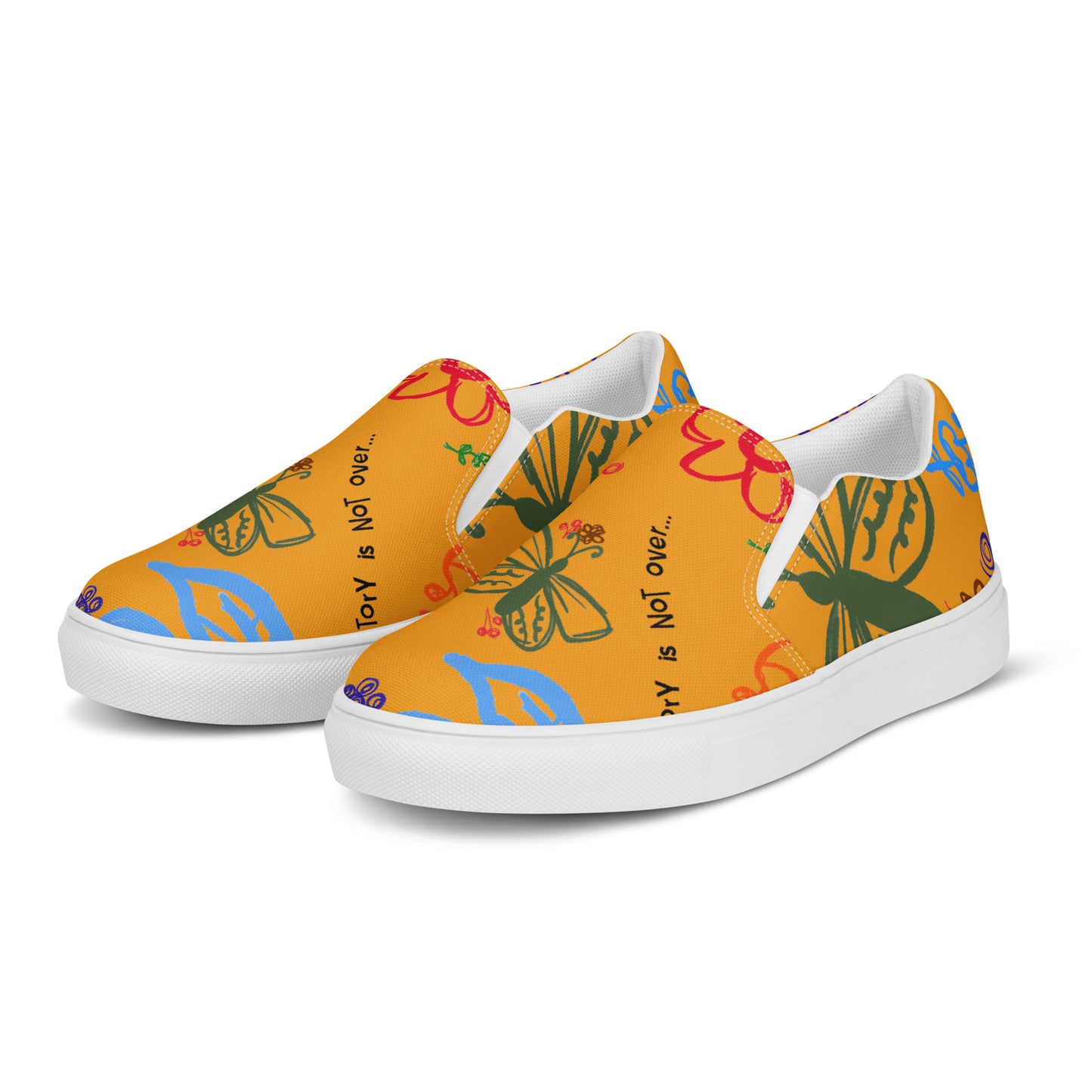 Your Story Is Not Over Yellow Men’s slip-on canvas shoes