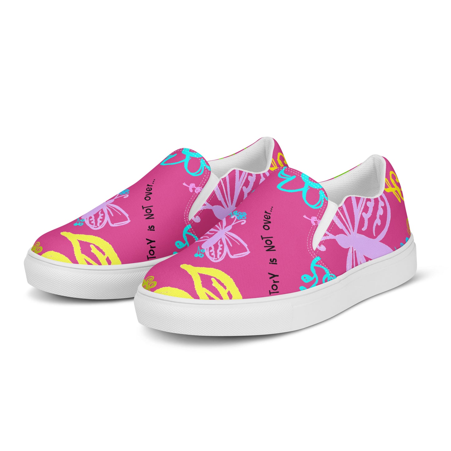 One Day At The Time Pink Men’s slip-on canvas shoes