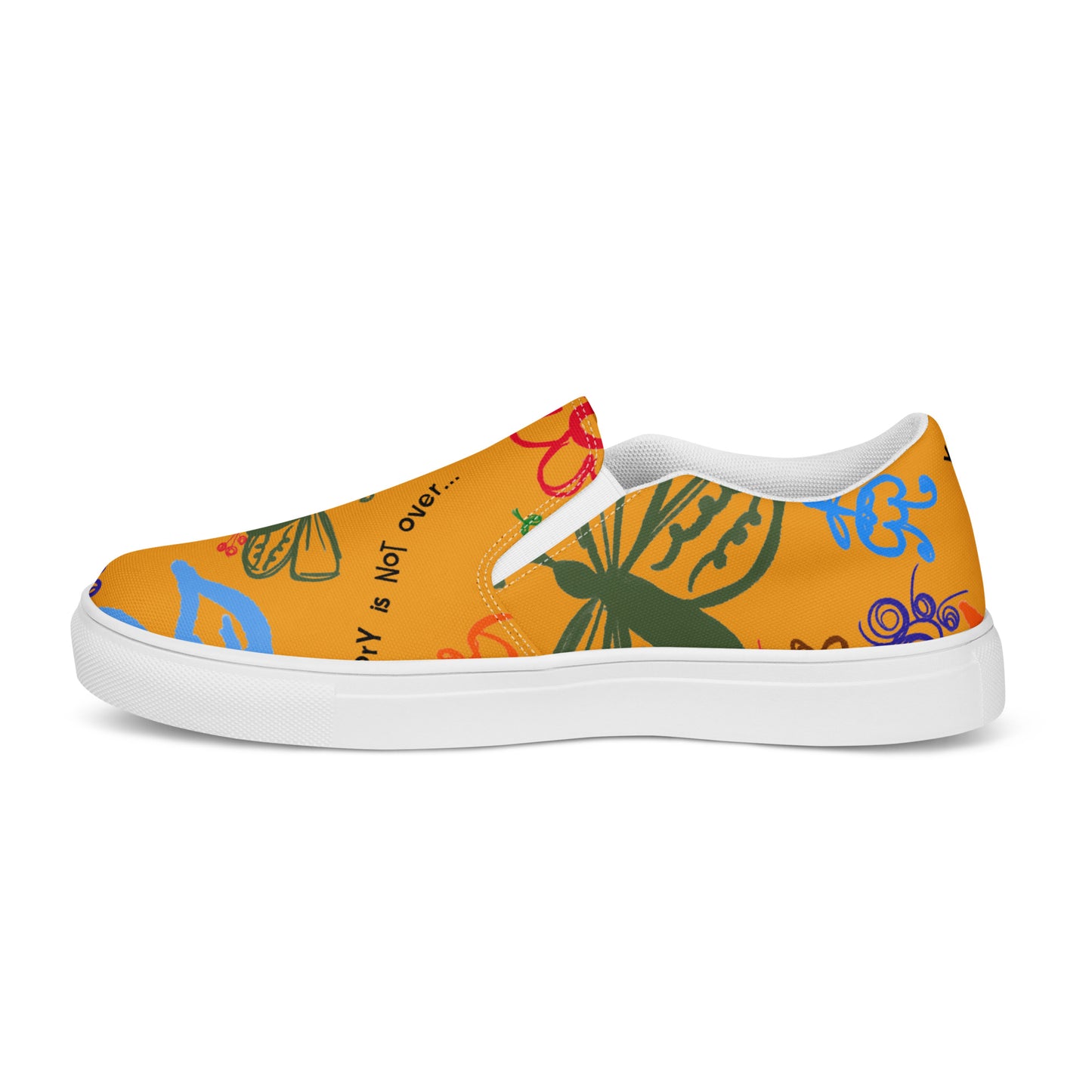 Your Story Is Not Over Yellow Men’s slip-on canvas shoes