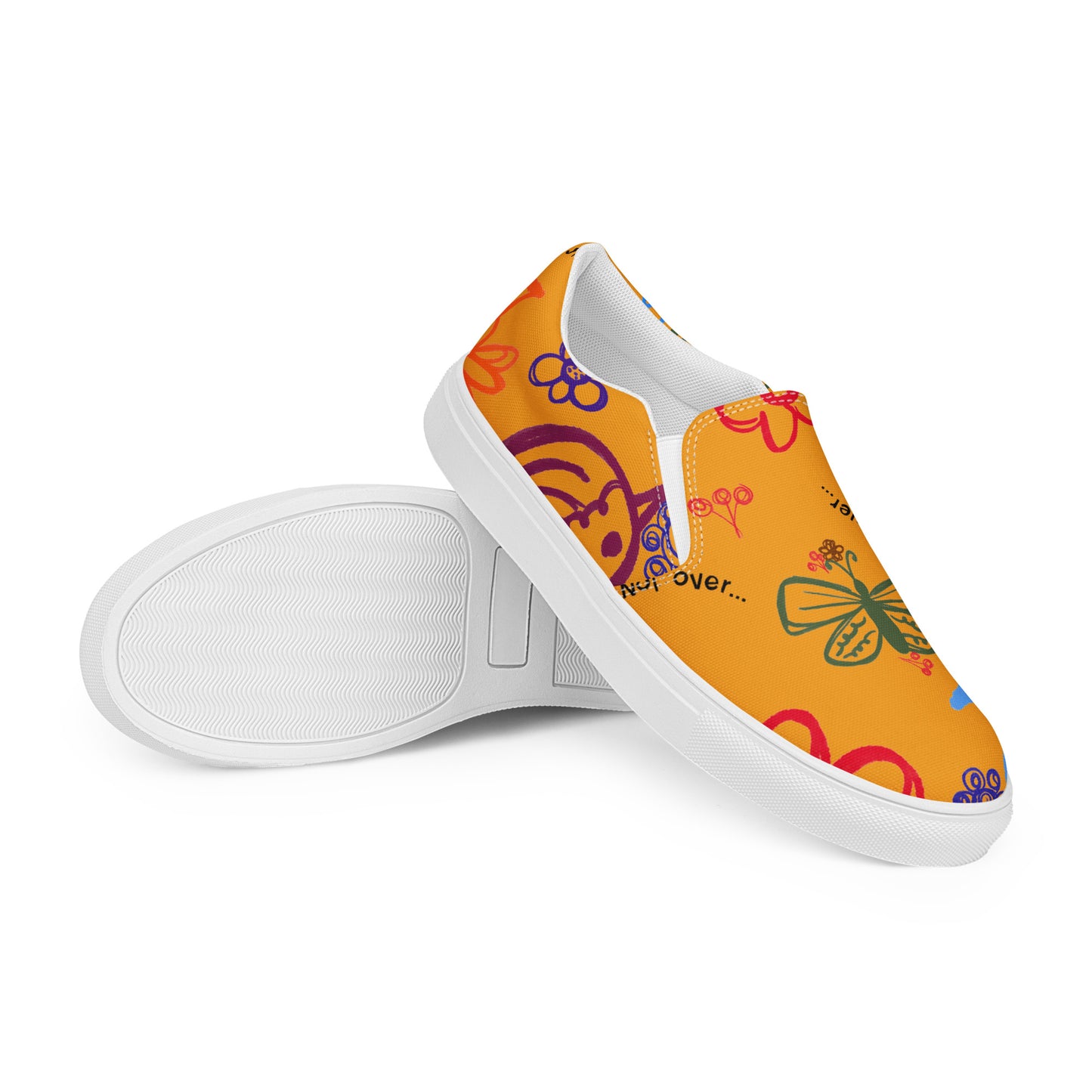 Your Story Is Not Over Yellow Men’s slip-on canvas shoes