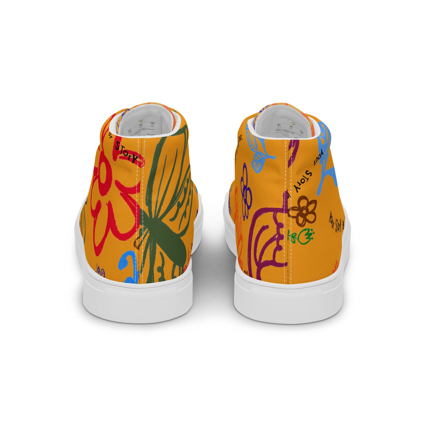 Your Story Is Not Over Yellow Women’s high top canvas shoes