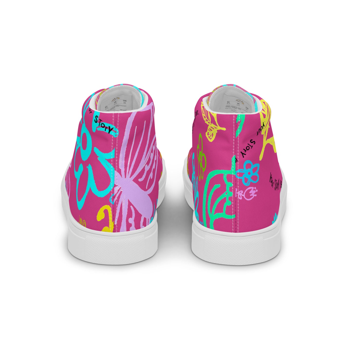 One Day At The Time Pink Women’s high top canvas shoes