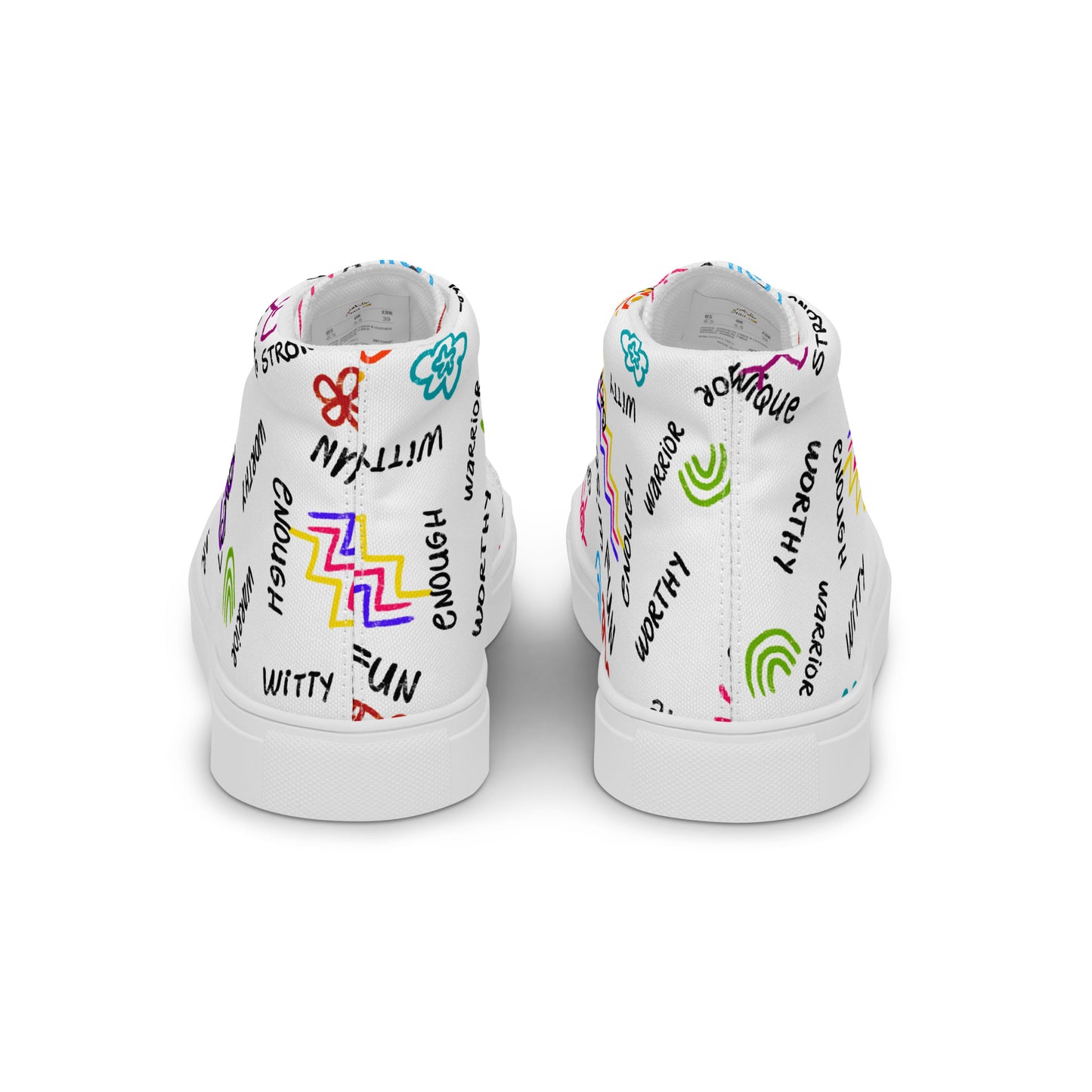 I Am Who I Am Worthy Loved Different Women’s high top canvas shoes