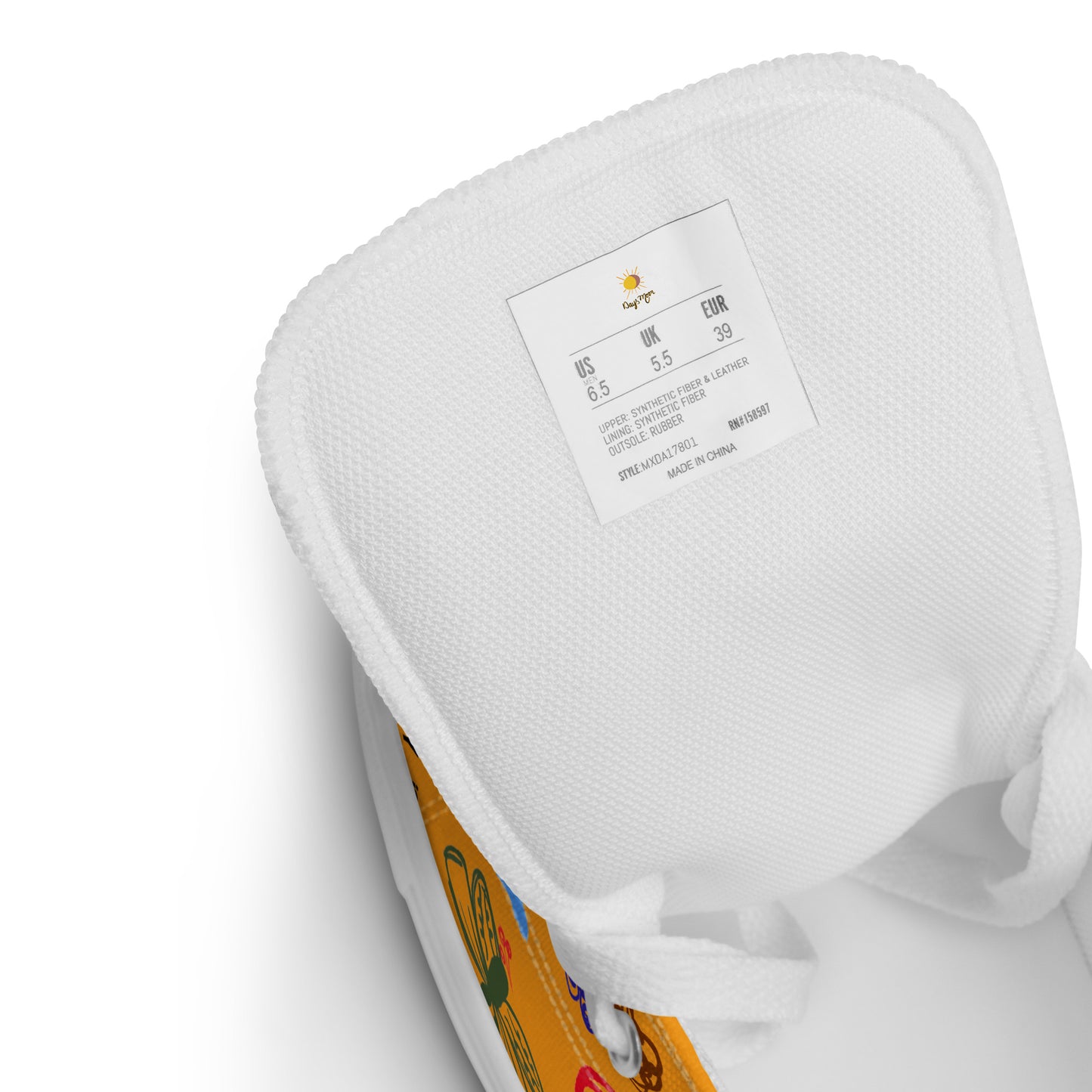 Your Story Is Not Over Yellow Women’s high top canvas shoes