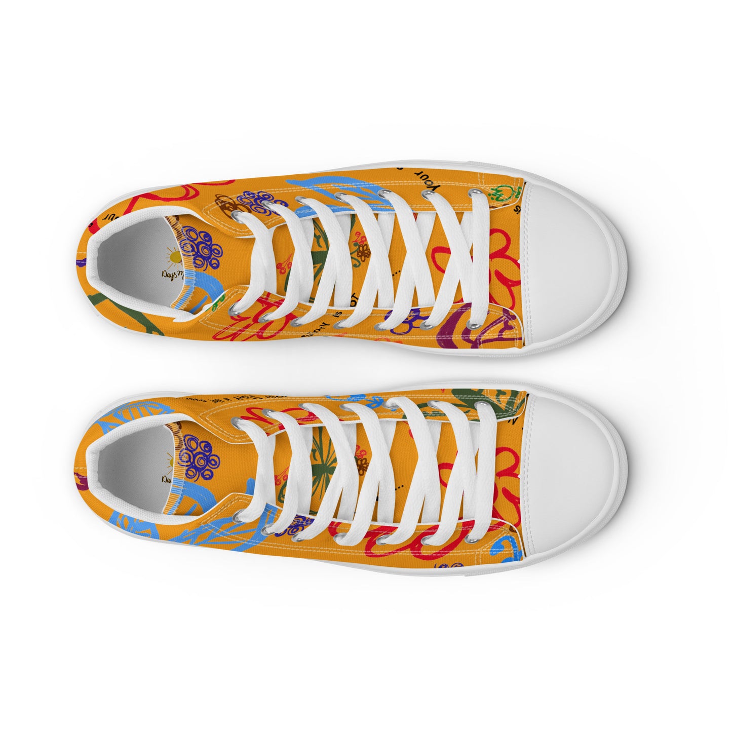 Your Story Is Not Over Yellow Women’s high top canvas shoes