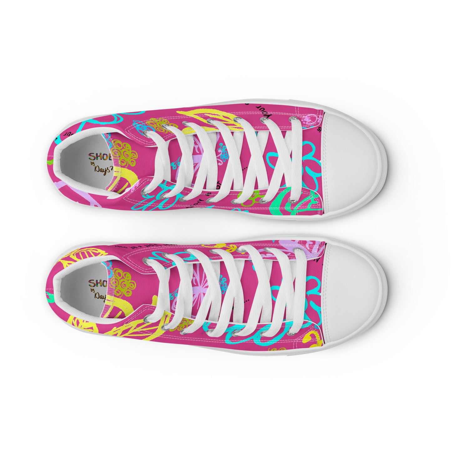 One Day At The Time Pink Women’s high top canvas shoes