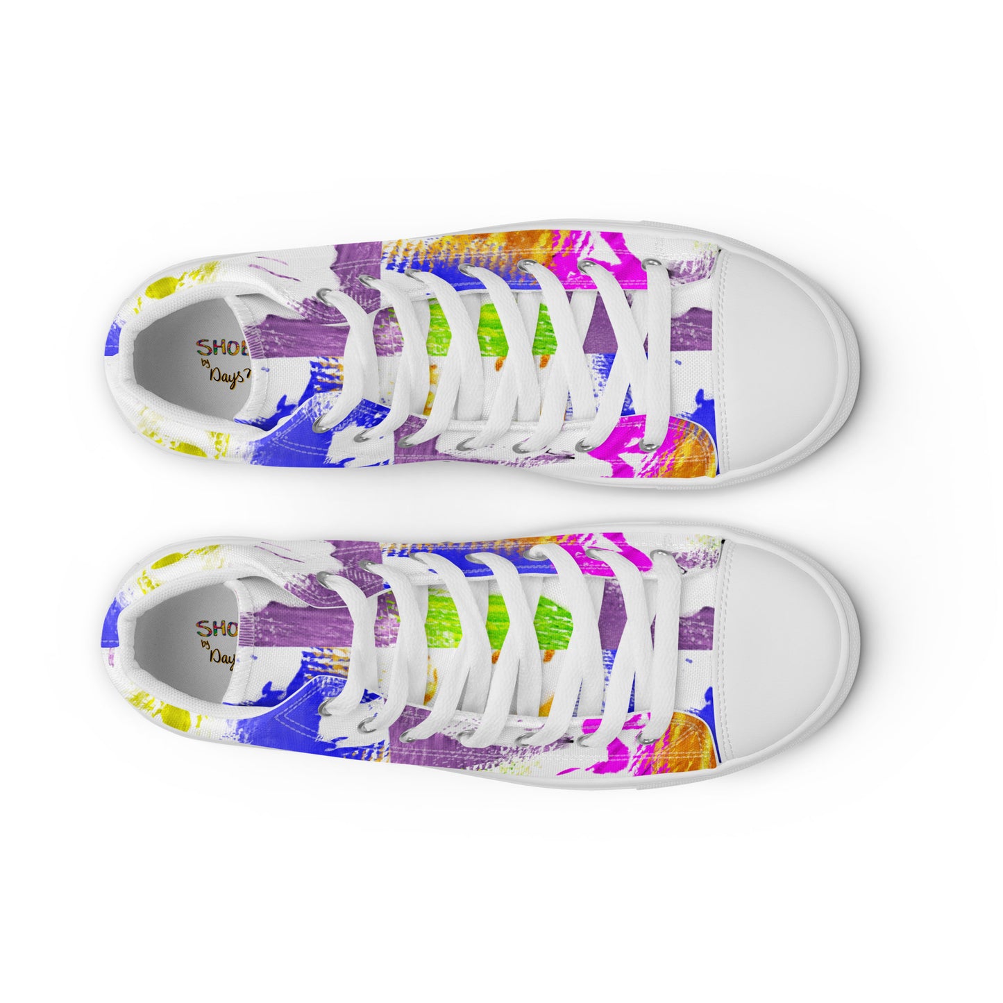 Pop-Art Bold Colorful Faces Women’s high top canvas shoes