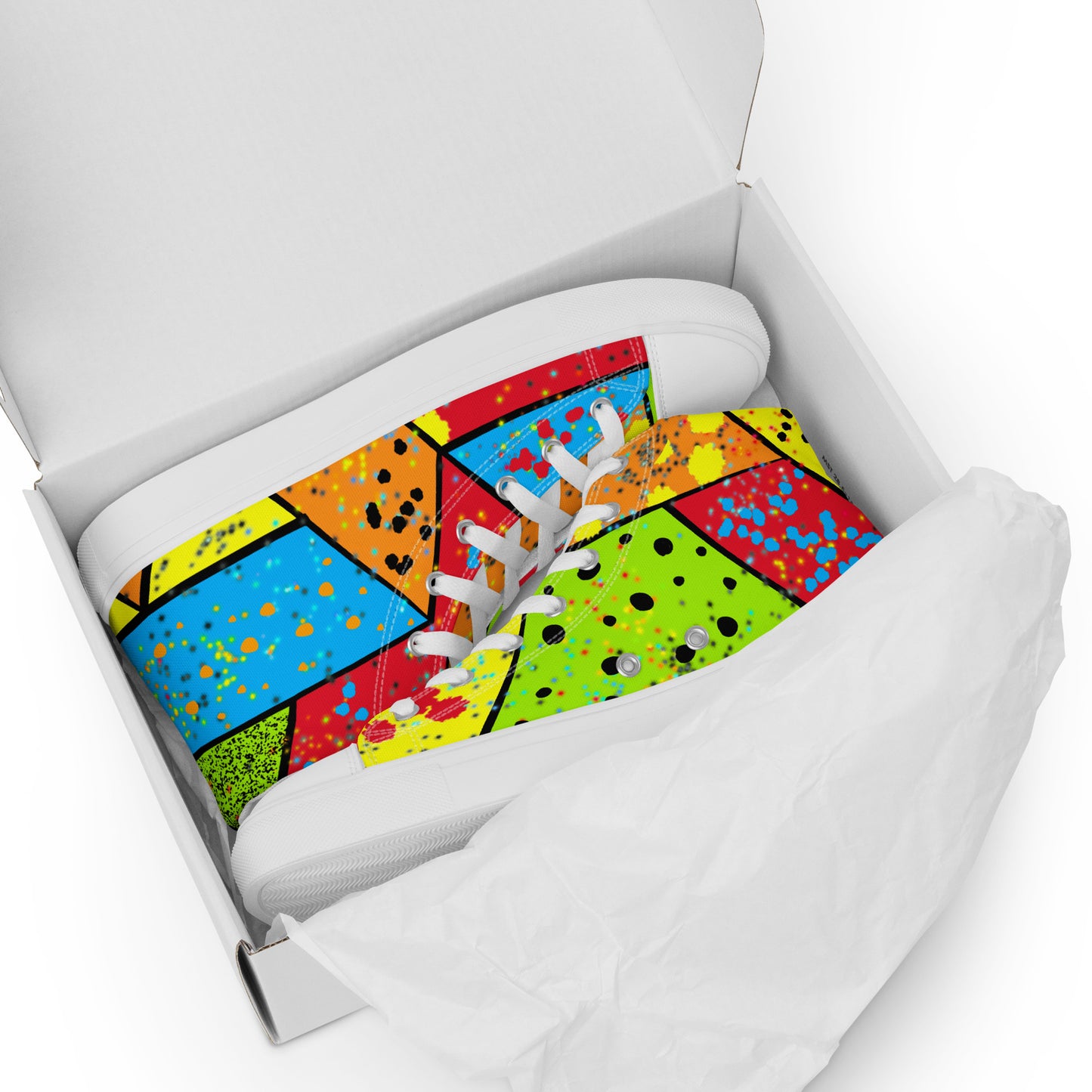 Geometric Colorful Shapes Women’s high top canvas shoes