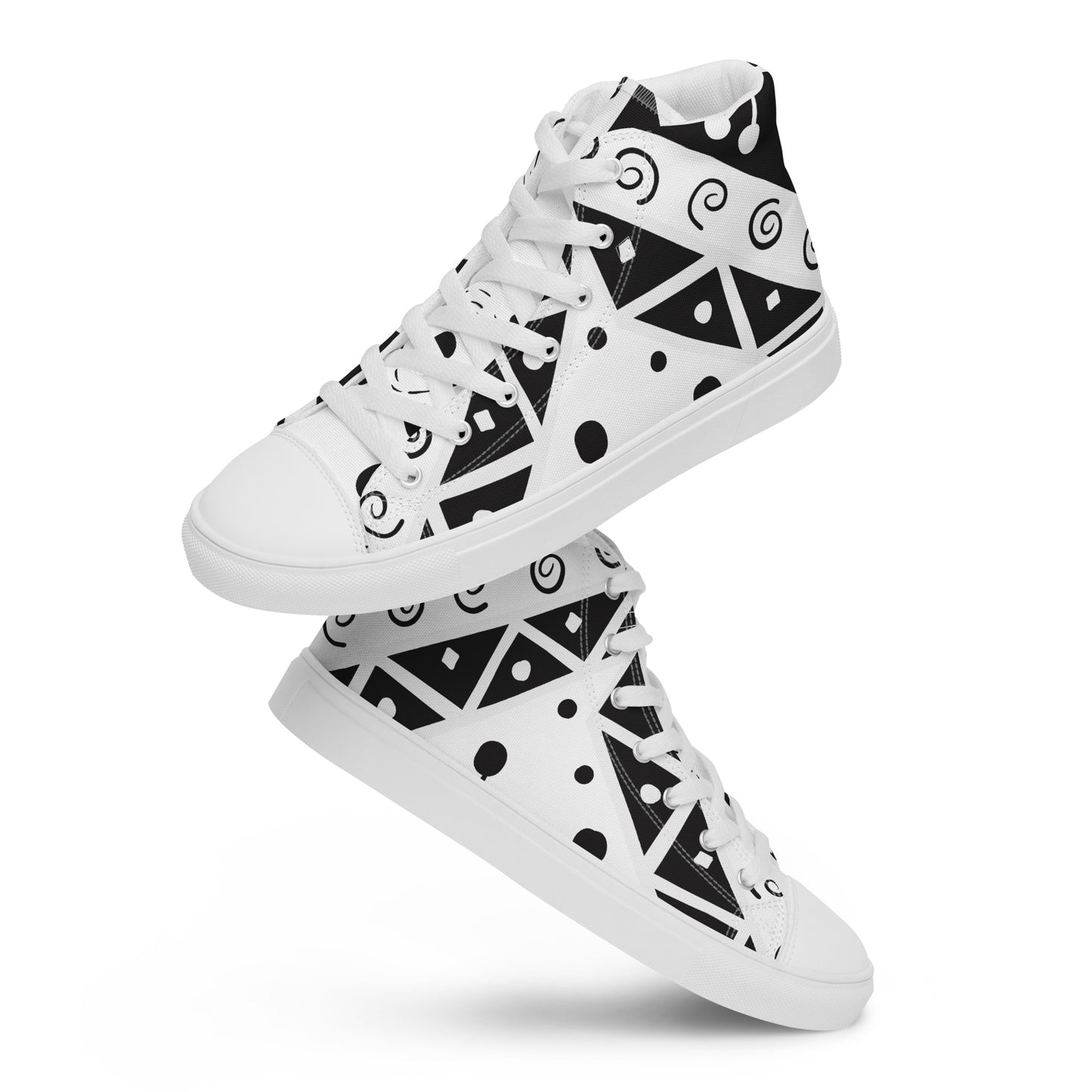 Geometry Abstraction Block Women’s high top canvas shoes