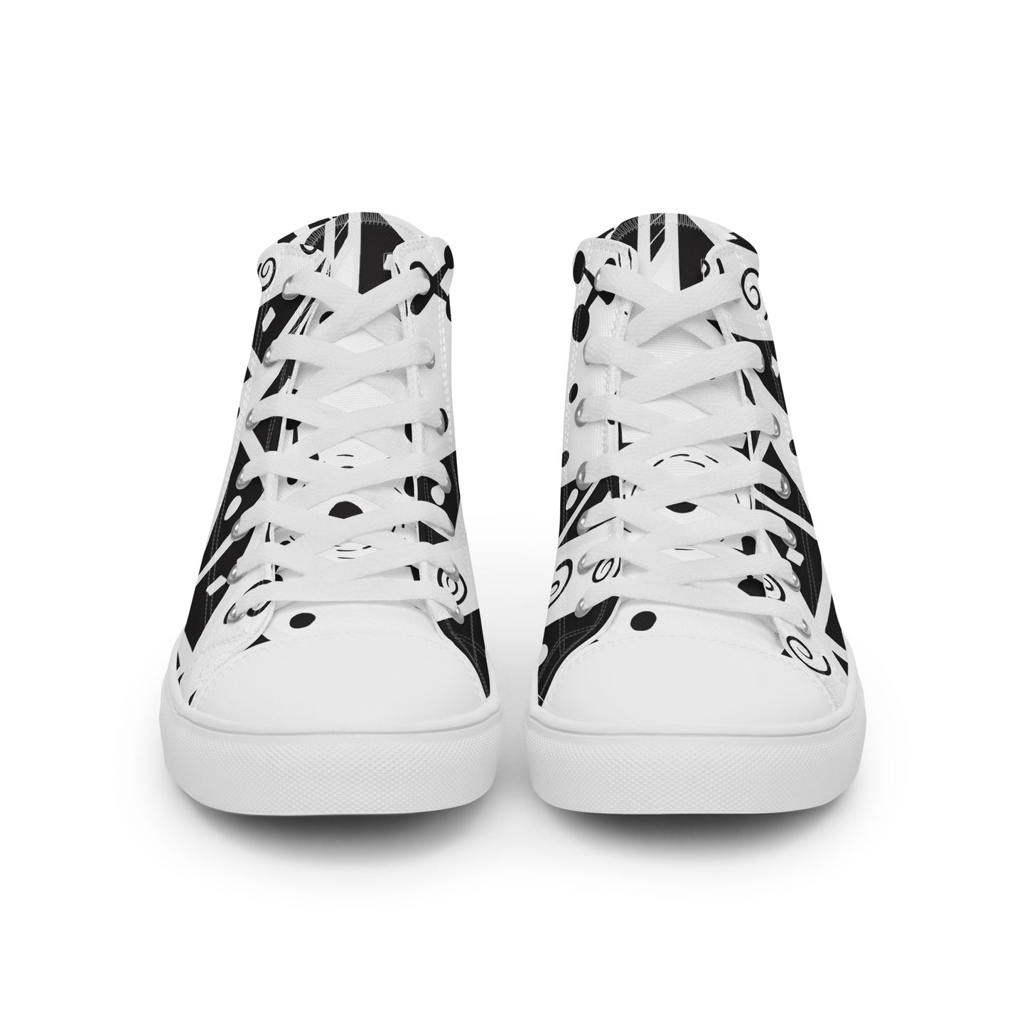 Geometry Abstraction Block Women’s high top canvas shoes